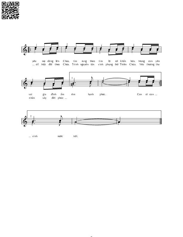 Page 2 of Sheet music PDF Mẹ ru con - Lm. Nguyễn Văn Tuyên