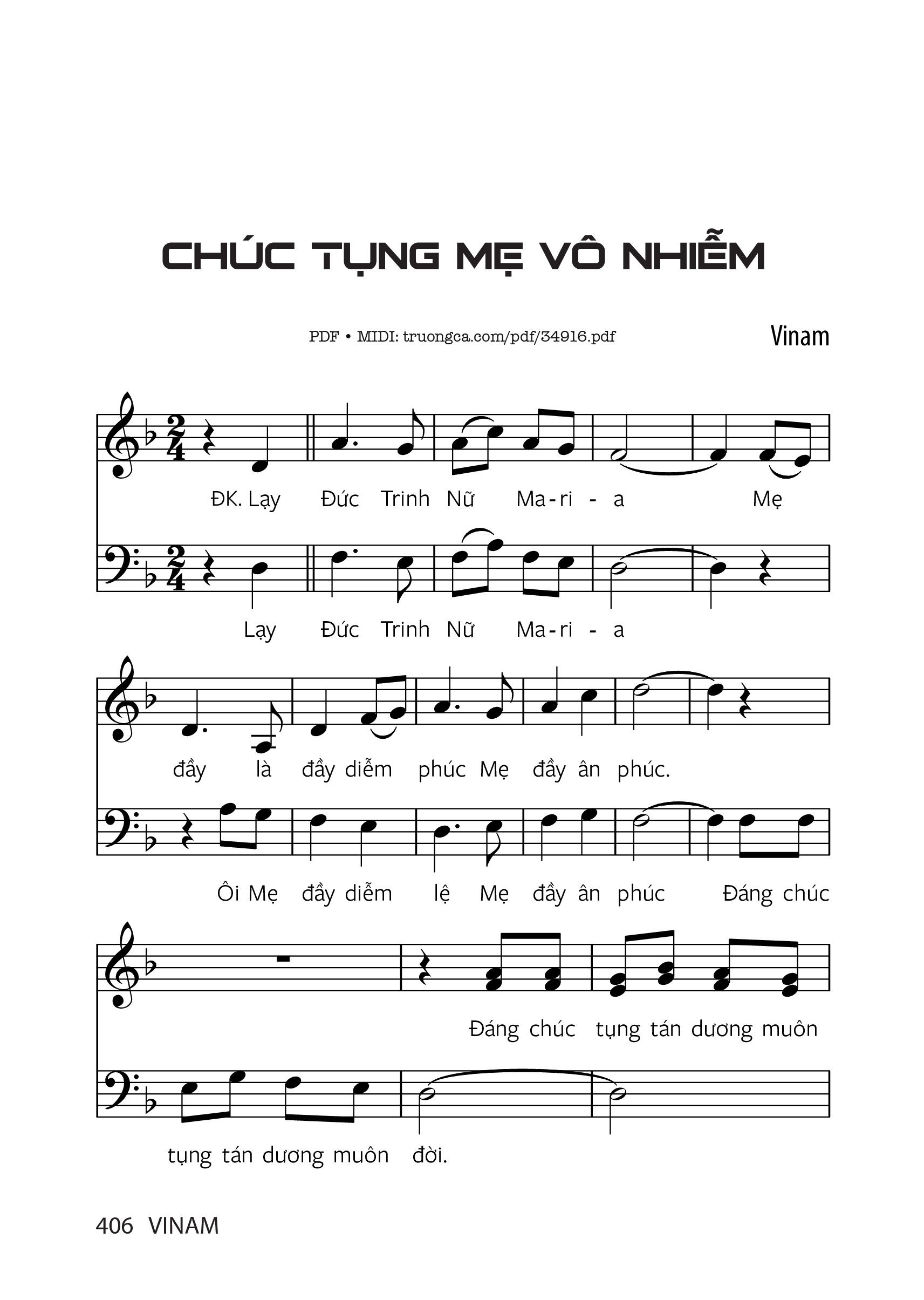 Chúc Tụng Mẹ Vô Nhiễm