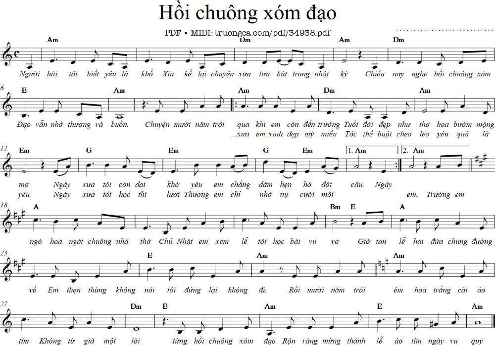 Sheet PDF of Hồi Chuông Xóm Đạo