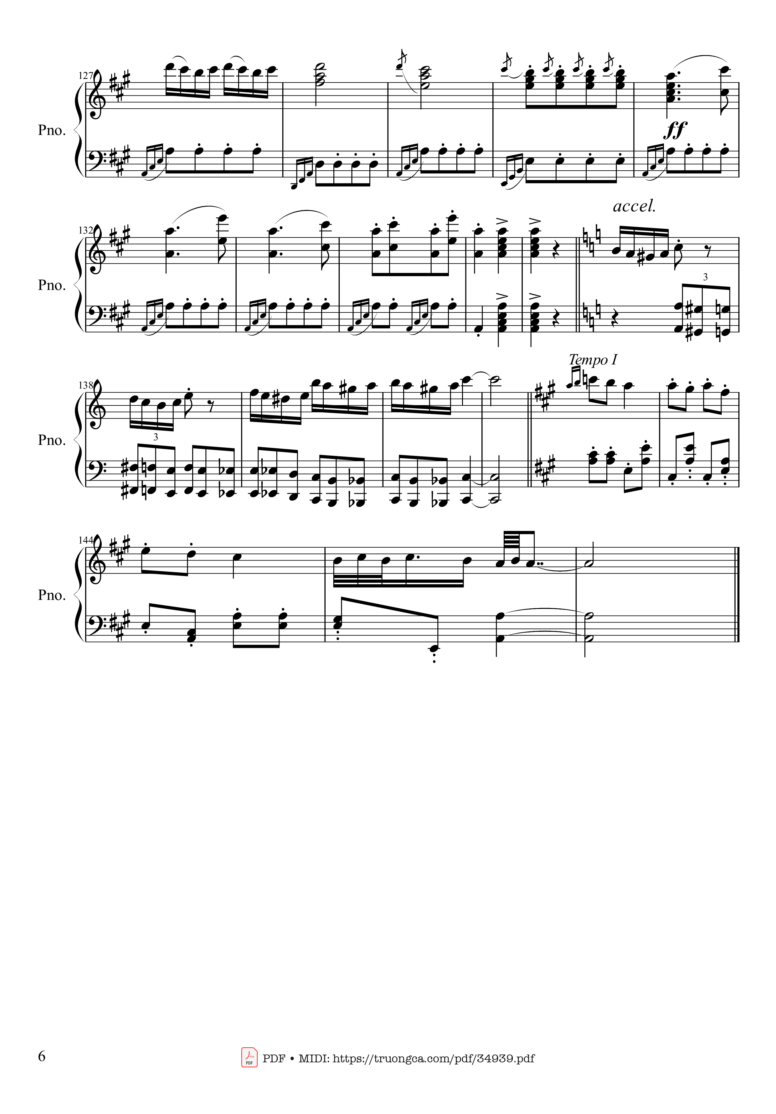 Page 6 of Sheet music PDF Piano Rondo Alla Turca (Turkish March) Piano - Wolfgang Amadeus Mozart