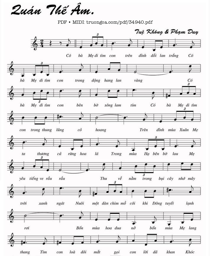 Sheet PDF of Đạo Ca 4 - Phạm Duy