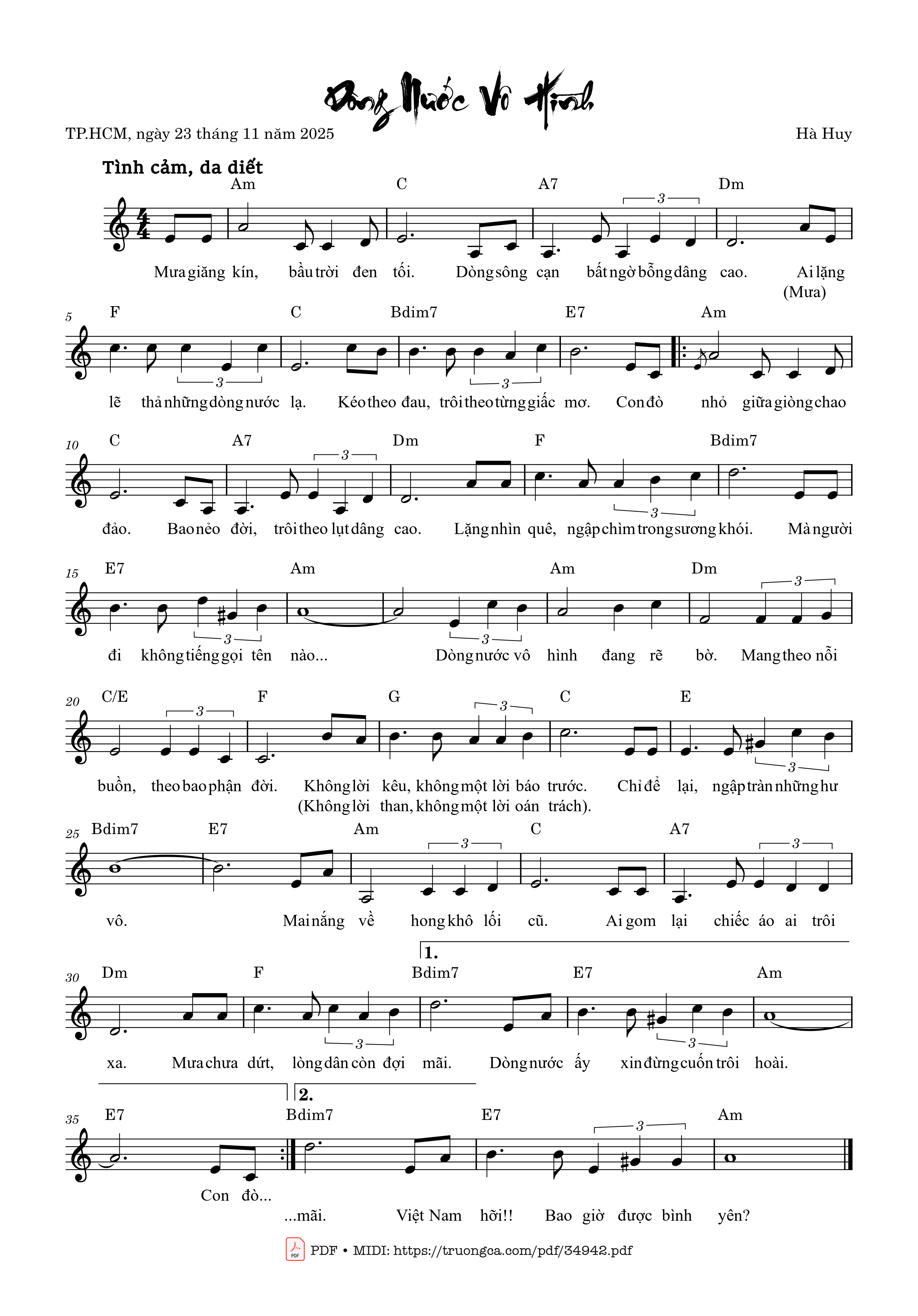 Page 2 of Sheet music PDF Giòng nước vô hình - Hà Huy
