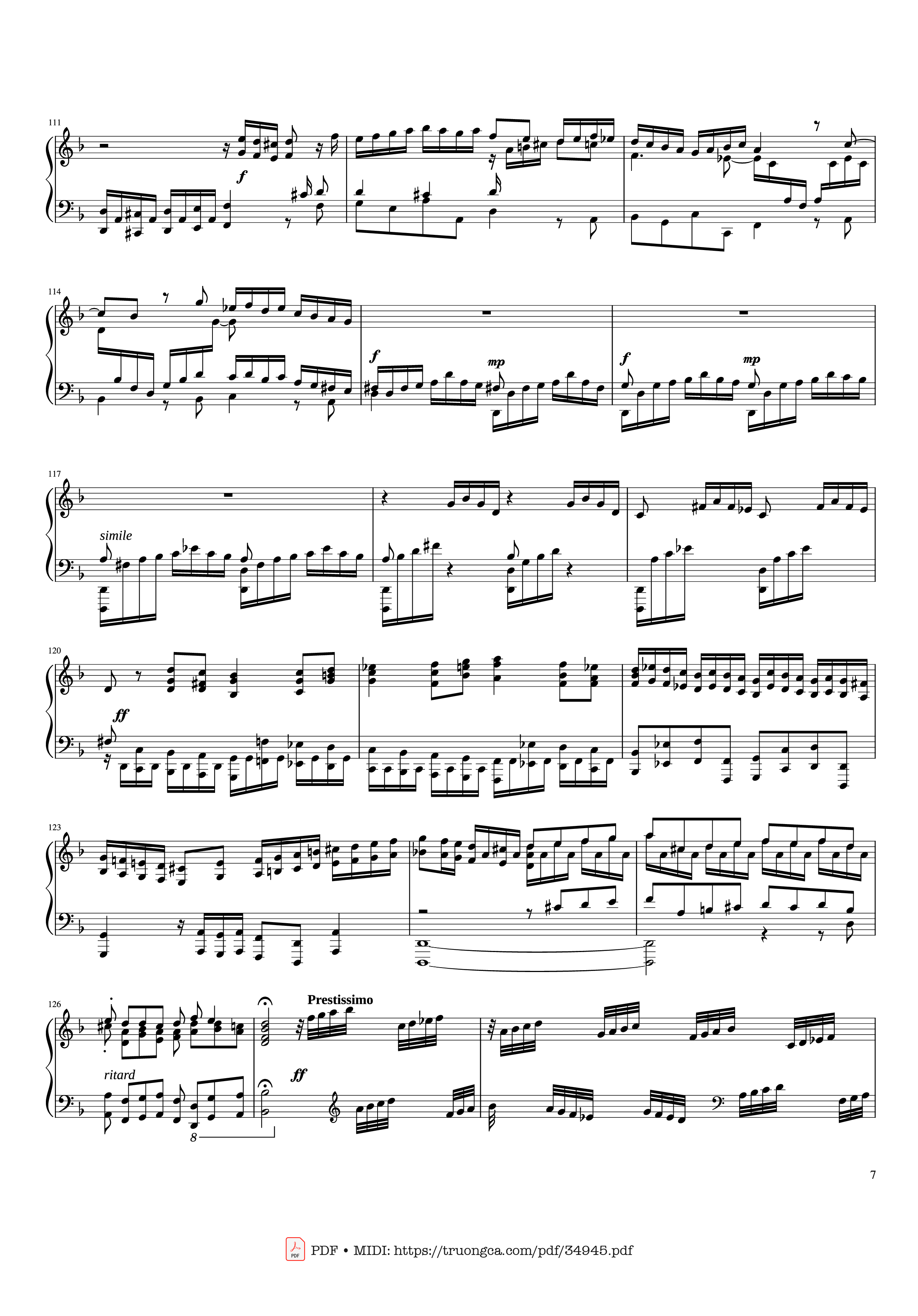Page 7 of Sheet music PDF Piano Toccata and Fugue in D Minor Piano - Johann Sebastian Bach