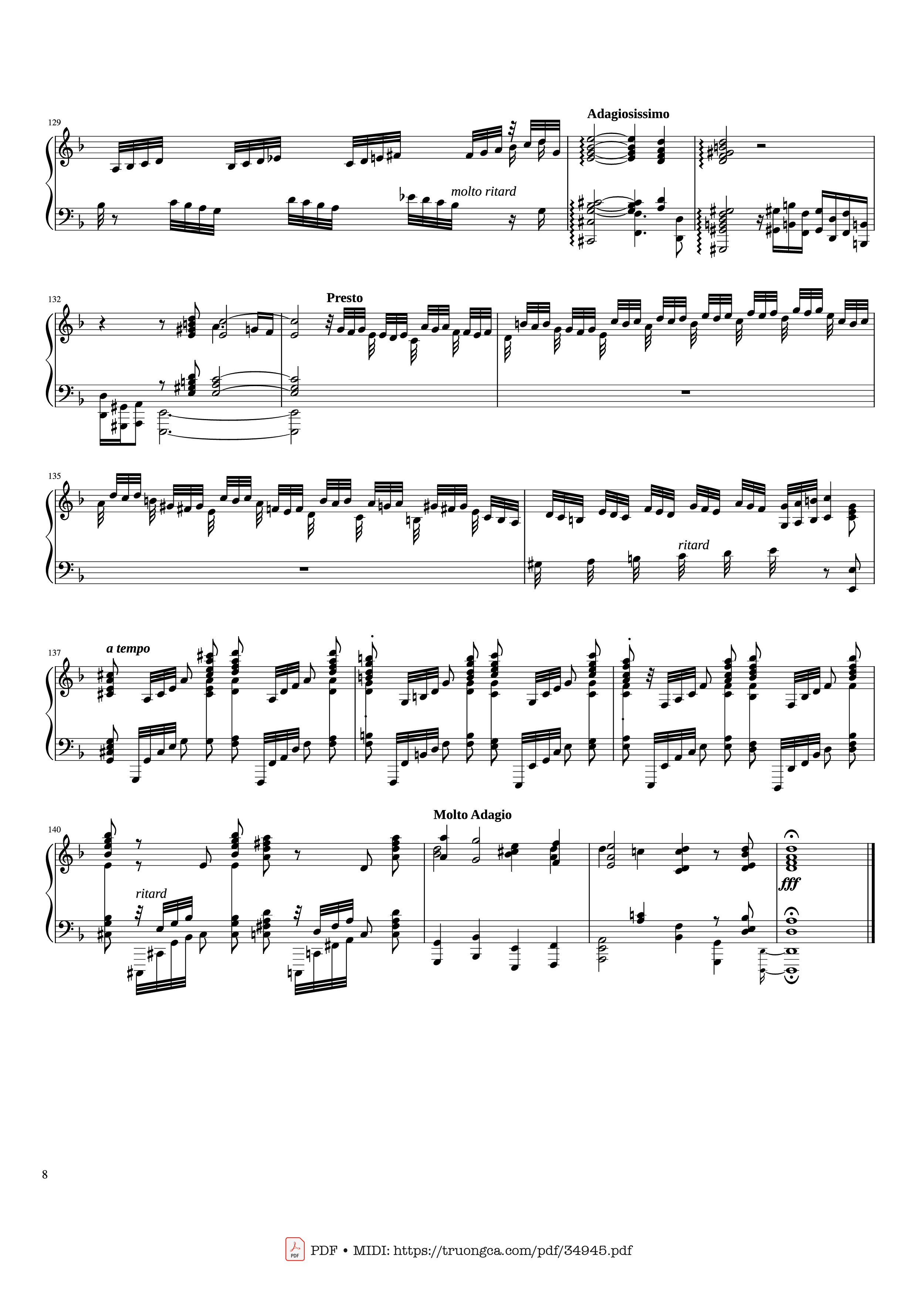 Page 8 of Sheet music PDF Piano Toccata and Fugue in D Minor Piano - Johann Sebastian Bach