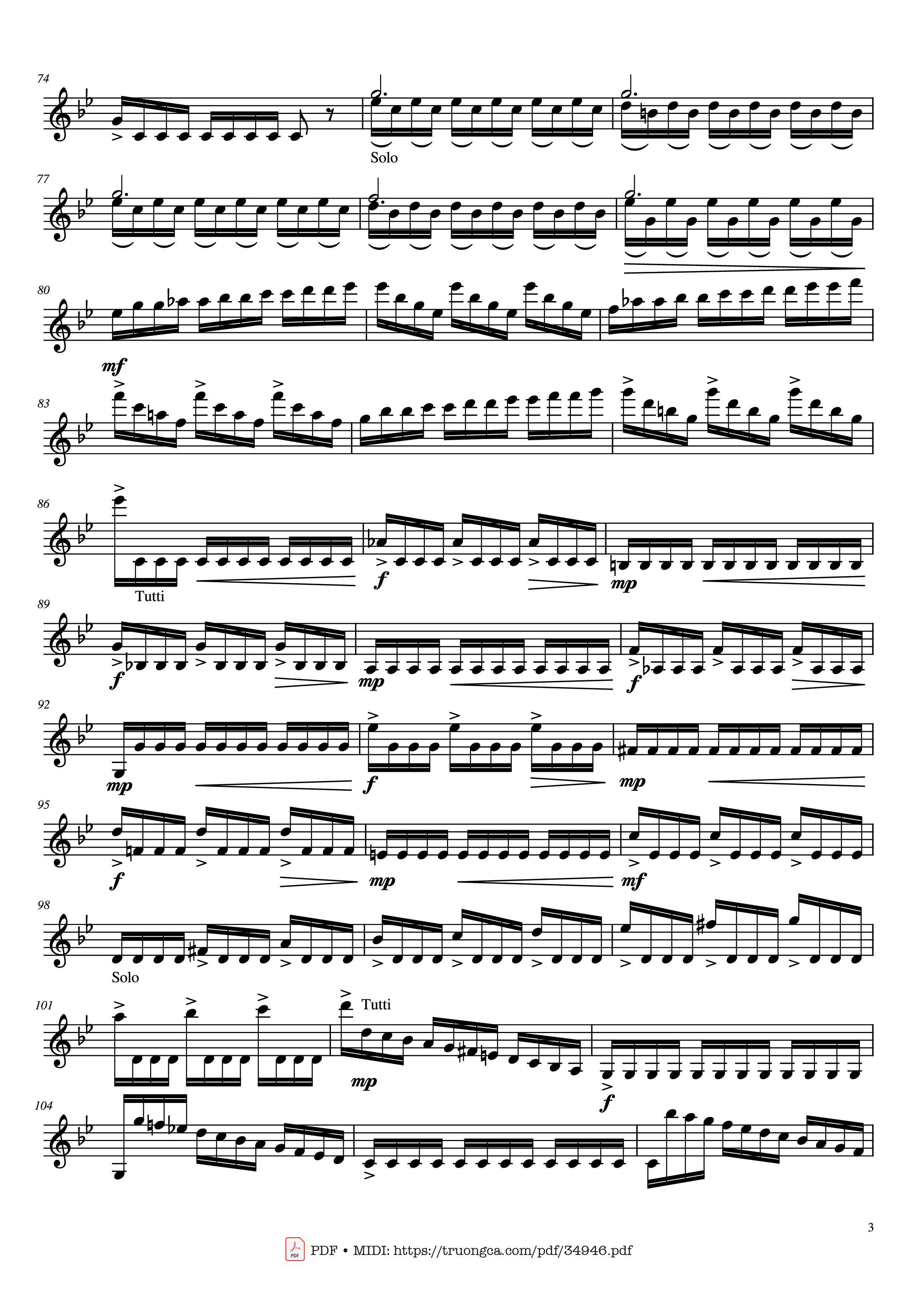 Page 3 of Sheet music PDF Violin Concerto in G minor, No. 2, Op. 8, RV 315 - Antonio Vivaldi
