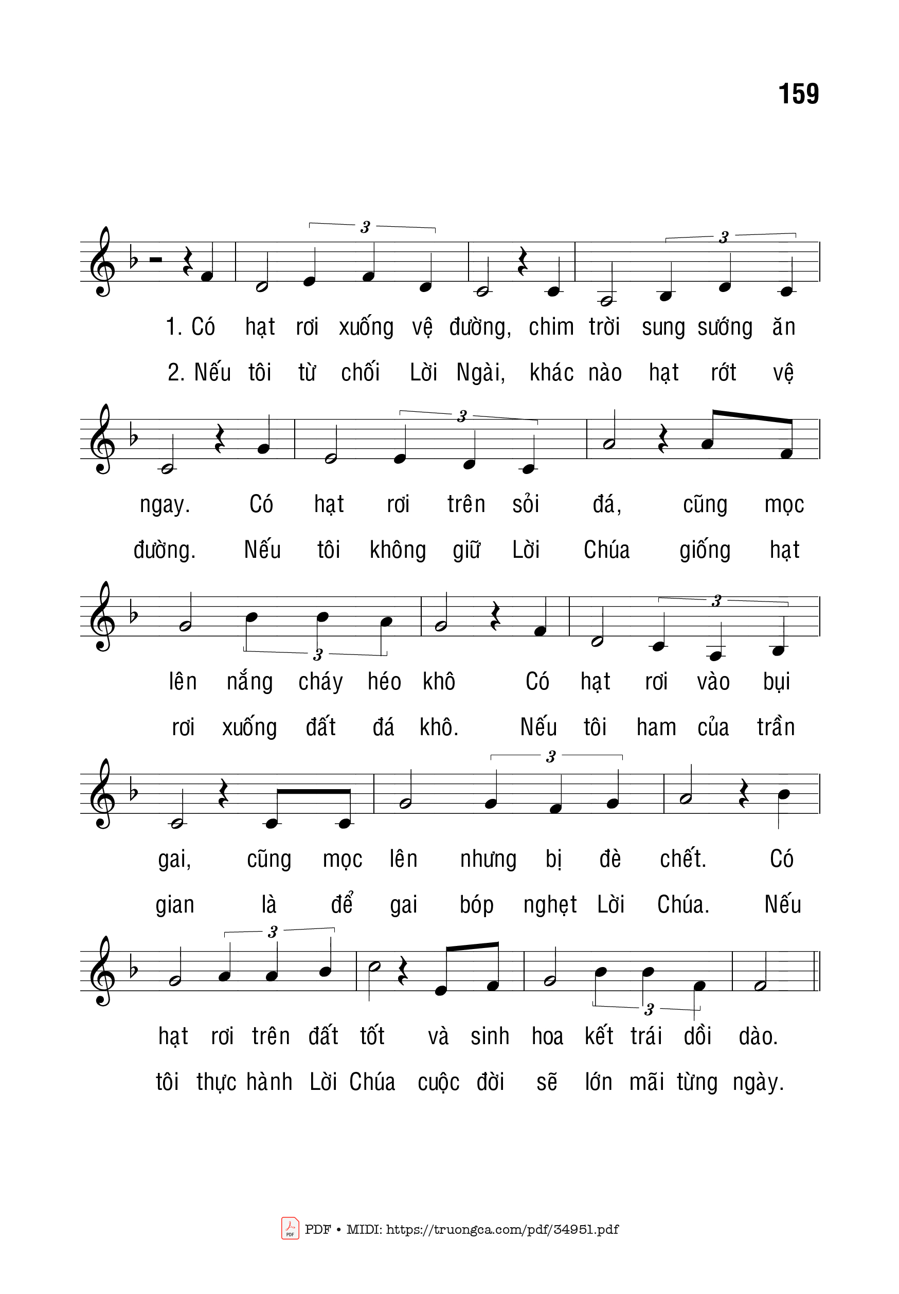 Page 2 of Sheet music PDF Hạt Giống Lời Chúa - Bạch Vân
