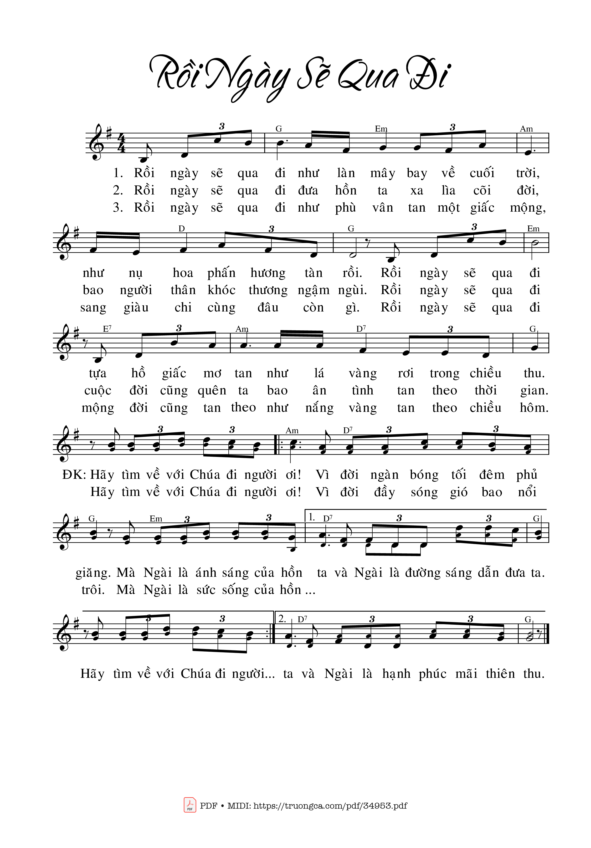 Sheet PDF of Rồi Ngày Sẽ Qua Đi