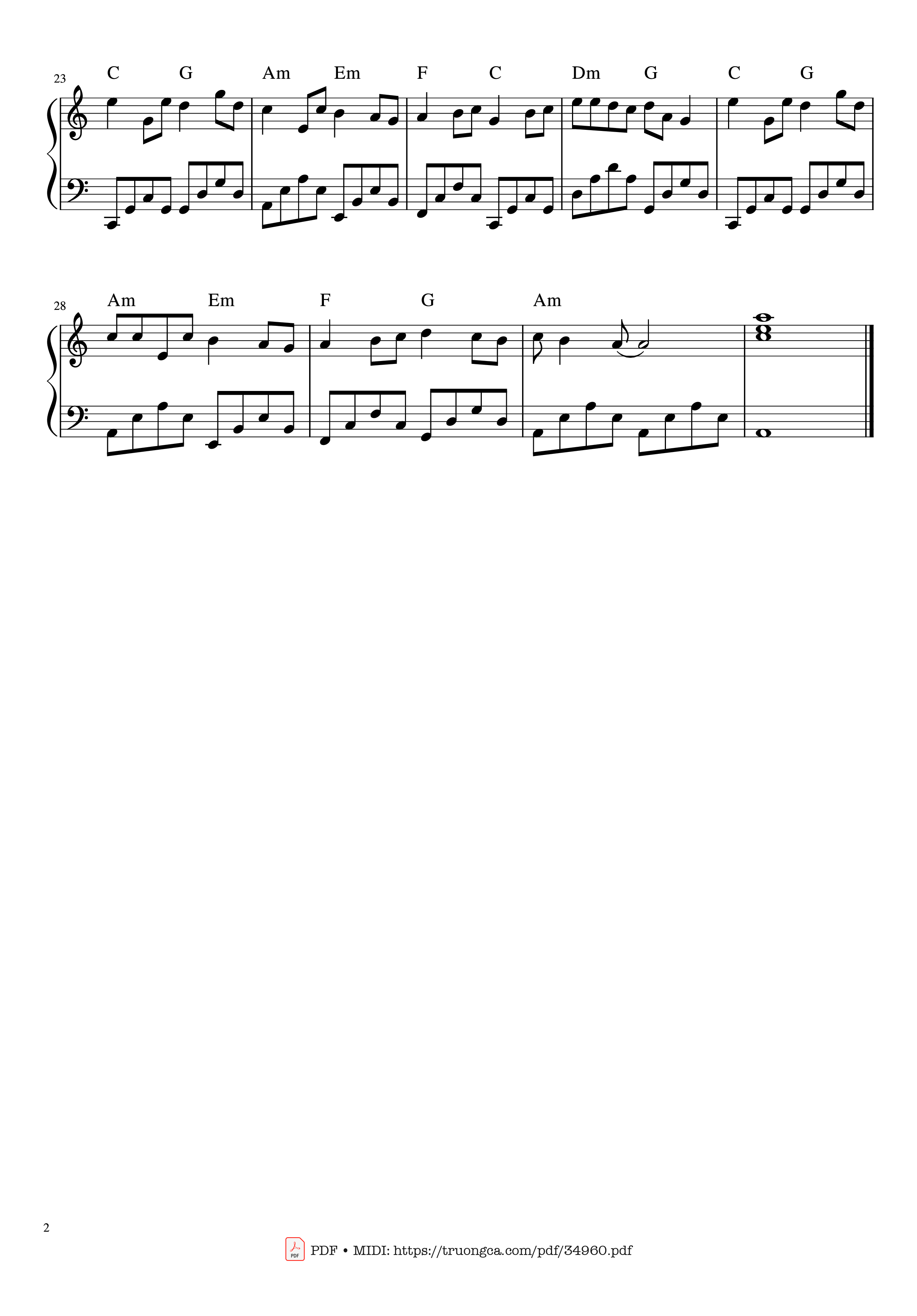 Page 2 of Sheet music PDF Piano Cô bé mùa đông Piano - Phạm Toàn Thắng