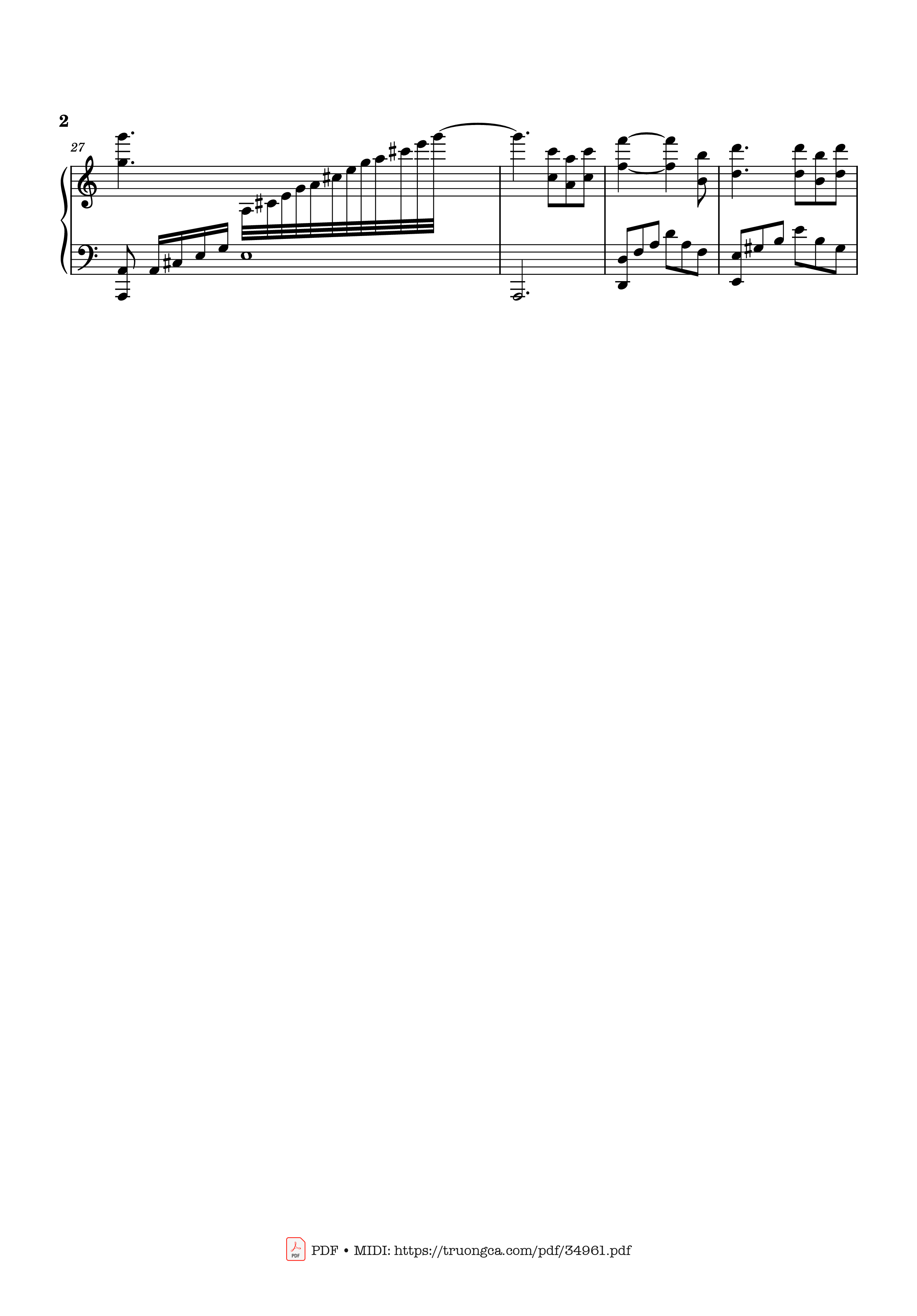 Page 2 of Sheet music PDF Piano Nỗi nhớ mùa đông Piano - Phú Quang