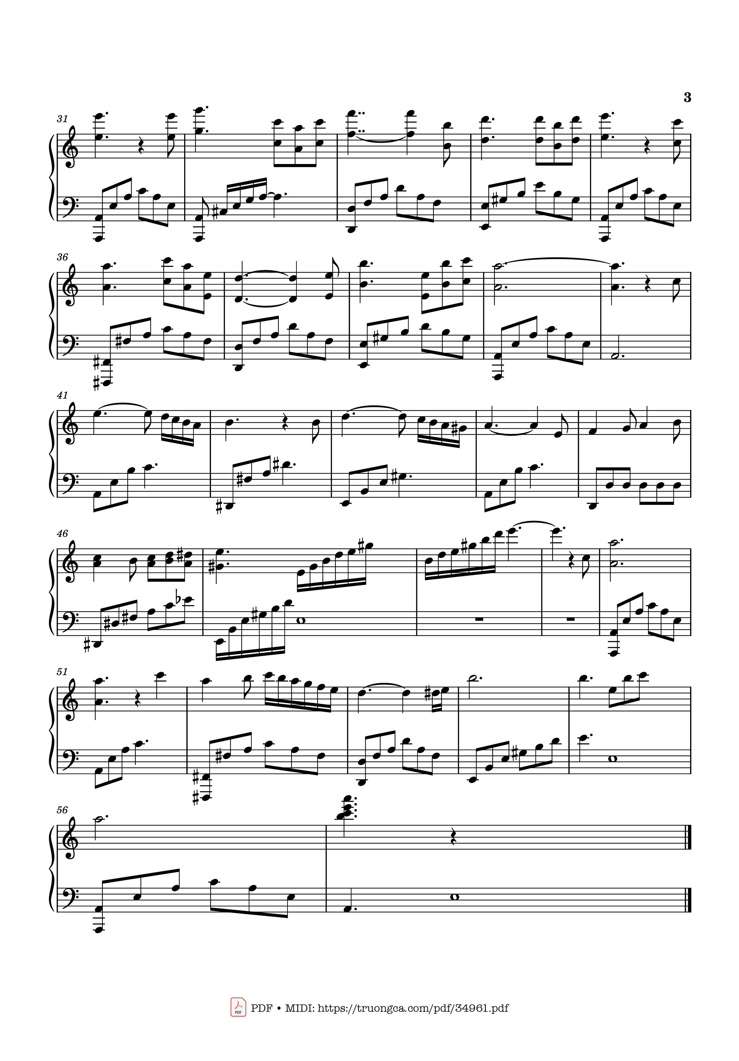 Page 3 of Sheet music PDF Piano Nỗi nhớ mùa đông Piano - Phú Quang
