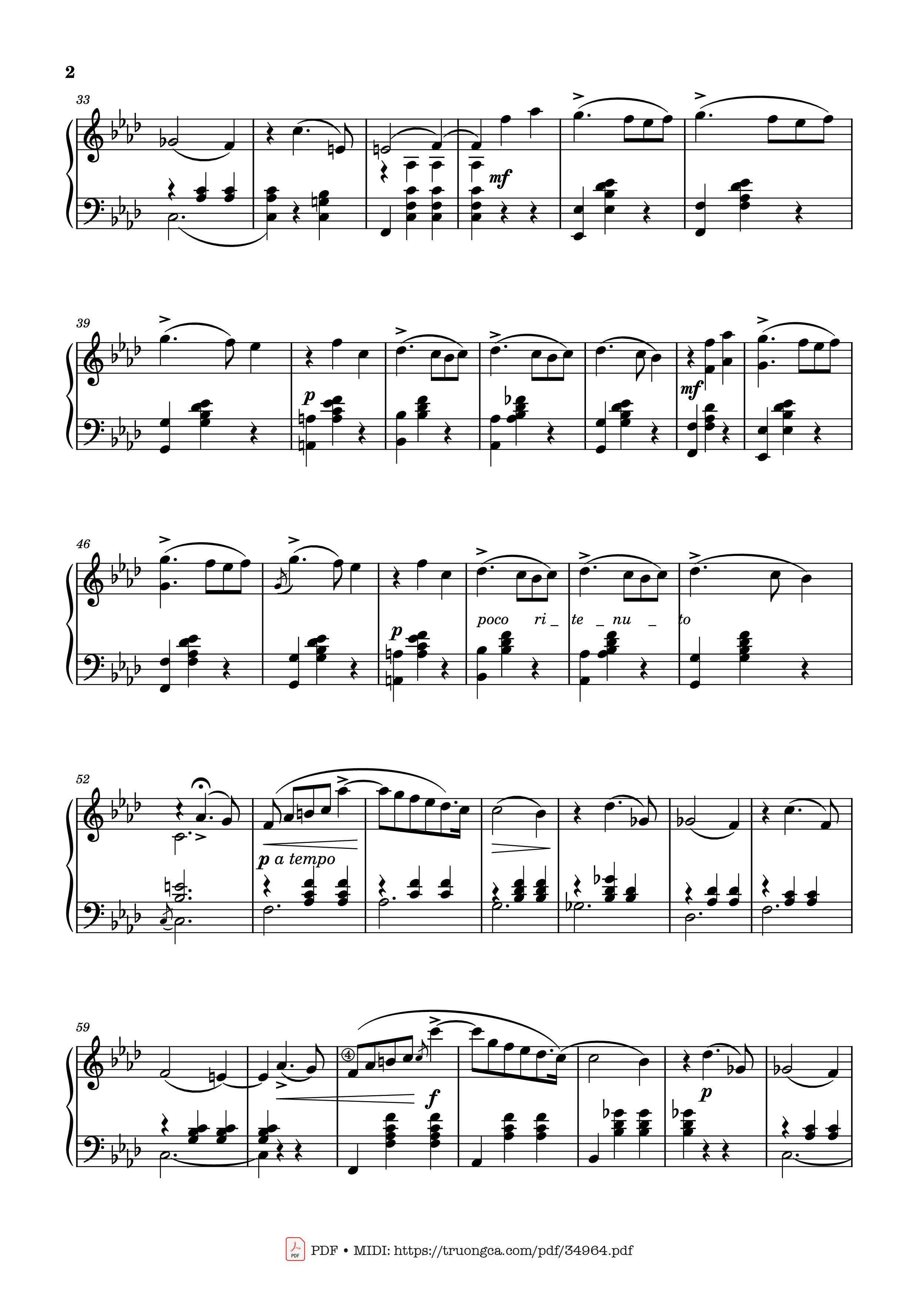 Page 2 of Sheet music PDF Piano Valse Sentimentale Piano, Tchaikovsky - Pyotr Ilyich Tchaikovsky