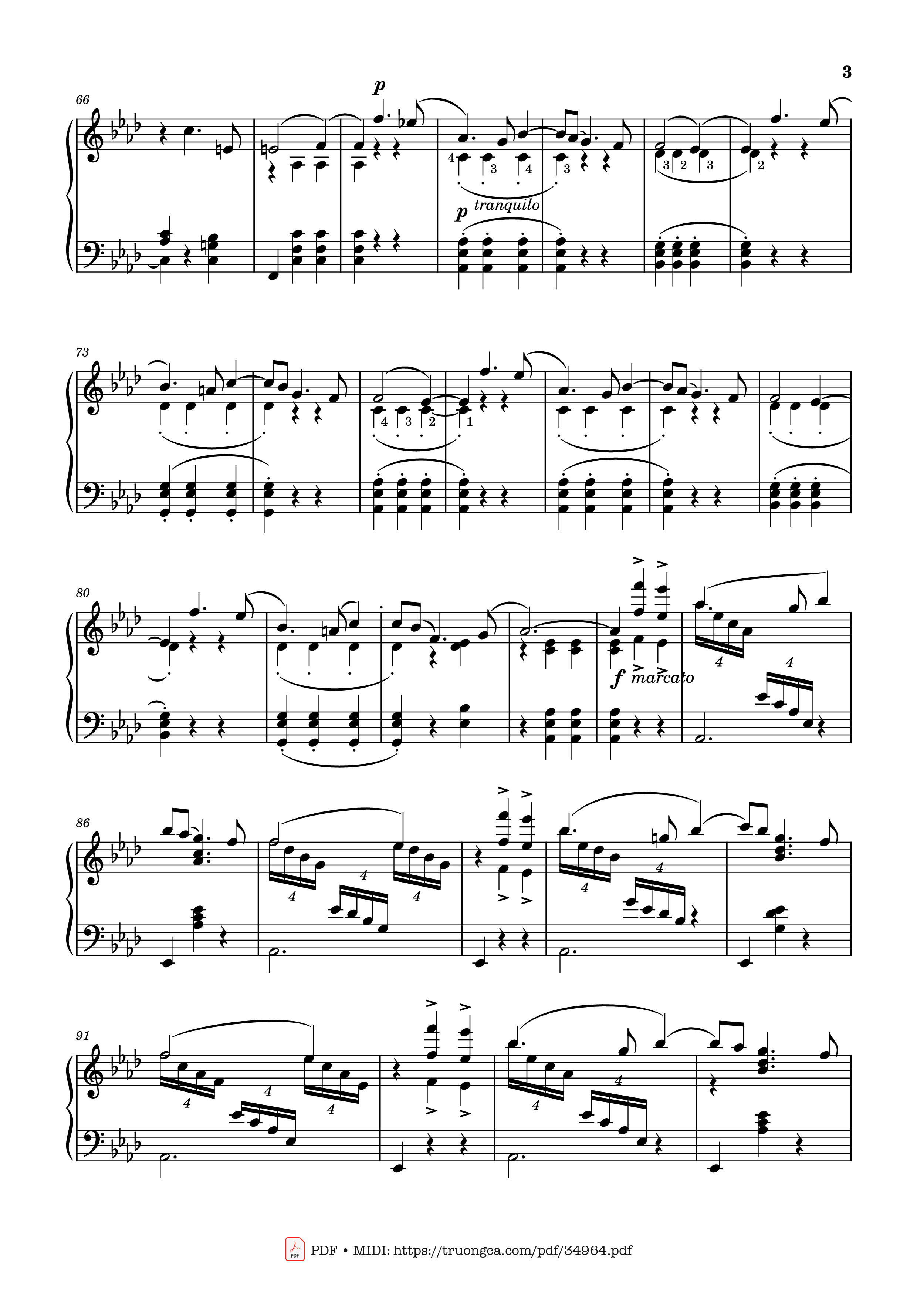 Page 3 of Sheet music PDF Piano Valse Sentimentale Piano, Tchaikovsky - Pyotr Ilyich Tchaikovsky