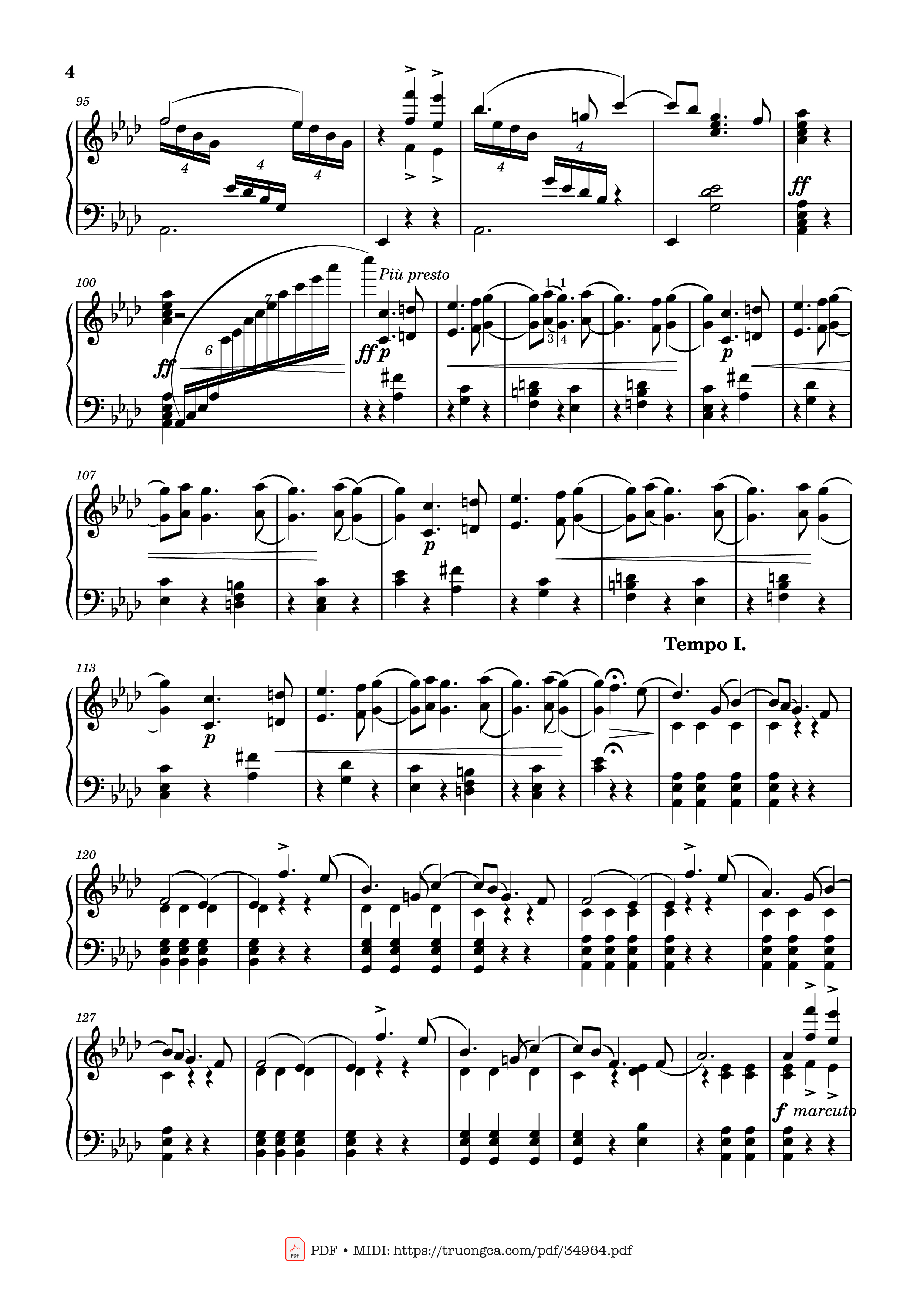 Page 4 of Sheet music PDF Piano Valse Sentimentale Piano, Tchaikovsky - Pyotr Ilyich Tchaikovsky