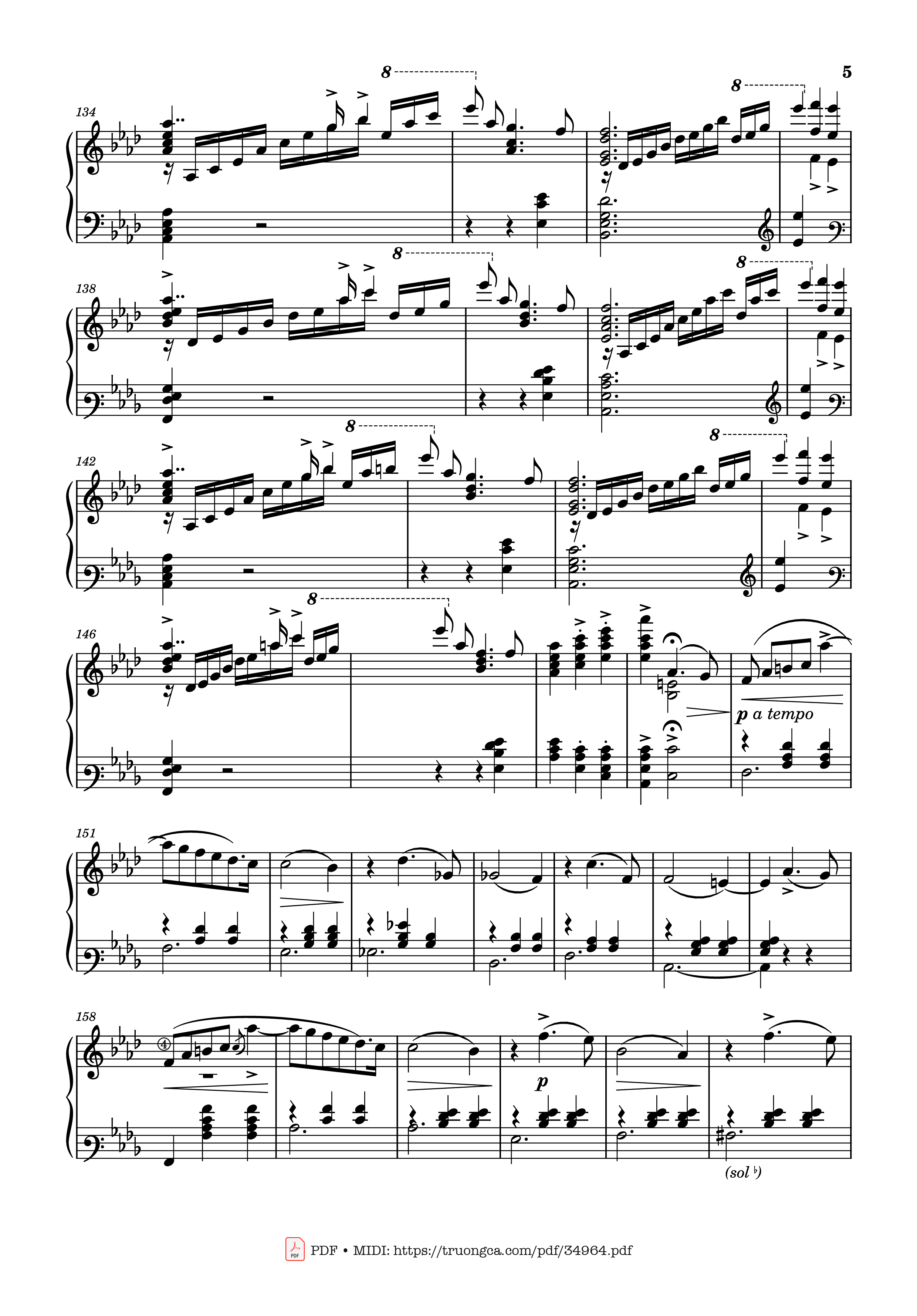 Page 5 of Sheet music PDF Piano Valse Sentimentale Piano, Tchaikovsky - Pyotr Ilyich Tchaikovsky