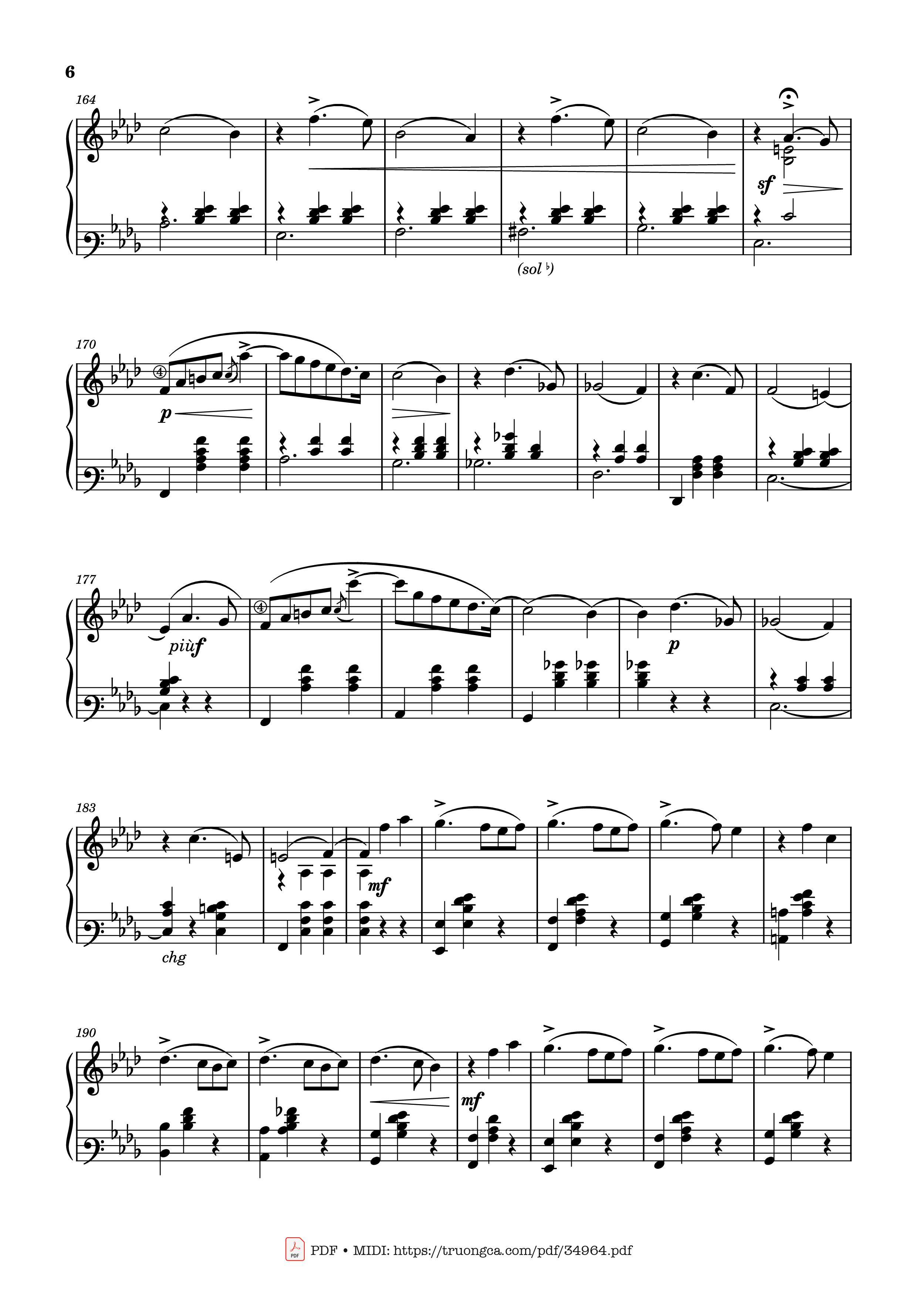 Page 6 of Sheet music PDF Piano Valse Sentimentale Piano, Tchaikovsky - Pyotr Ilyich Tchaikovsky