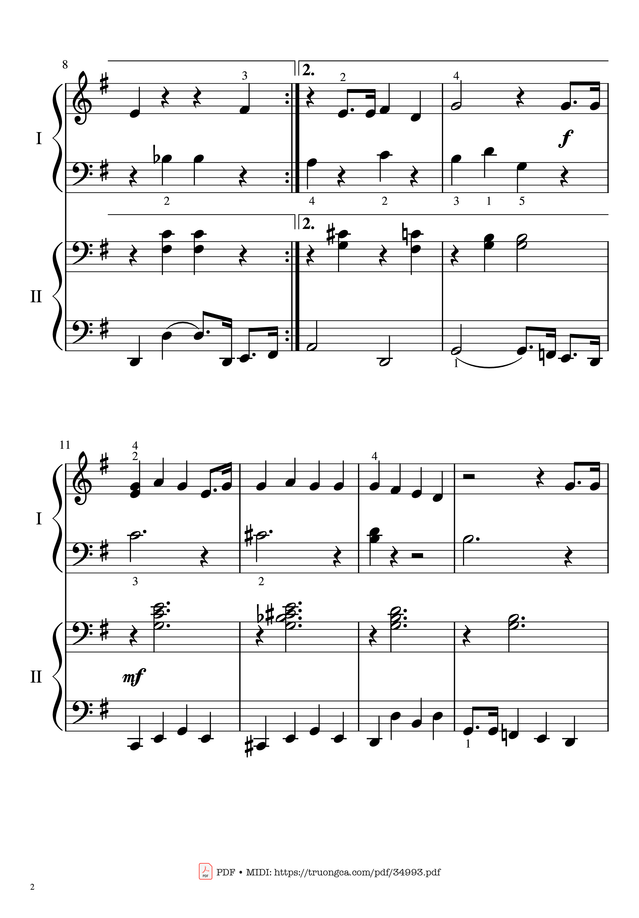 Page 2 of Sheet music PDF Piano Jingle bell rock Piano 4 Hands EASY - Joseph Carleton Beal