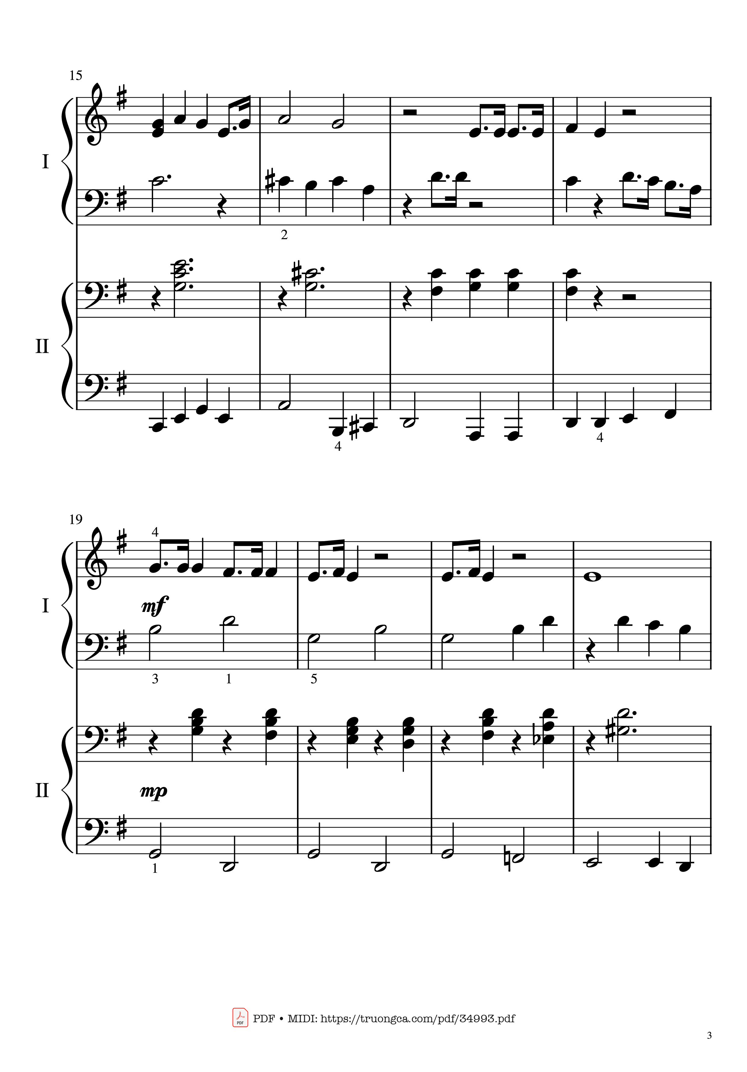 Page 3 of Sheet music PDF Piano Jingle bell rock Piano 4 Hands EASY - Joseph Carleton Beal