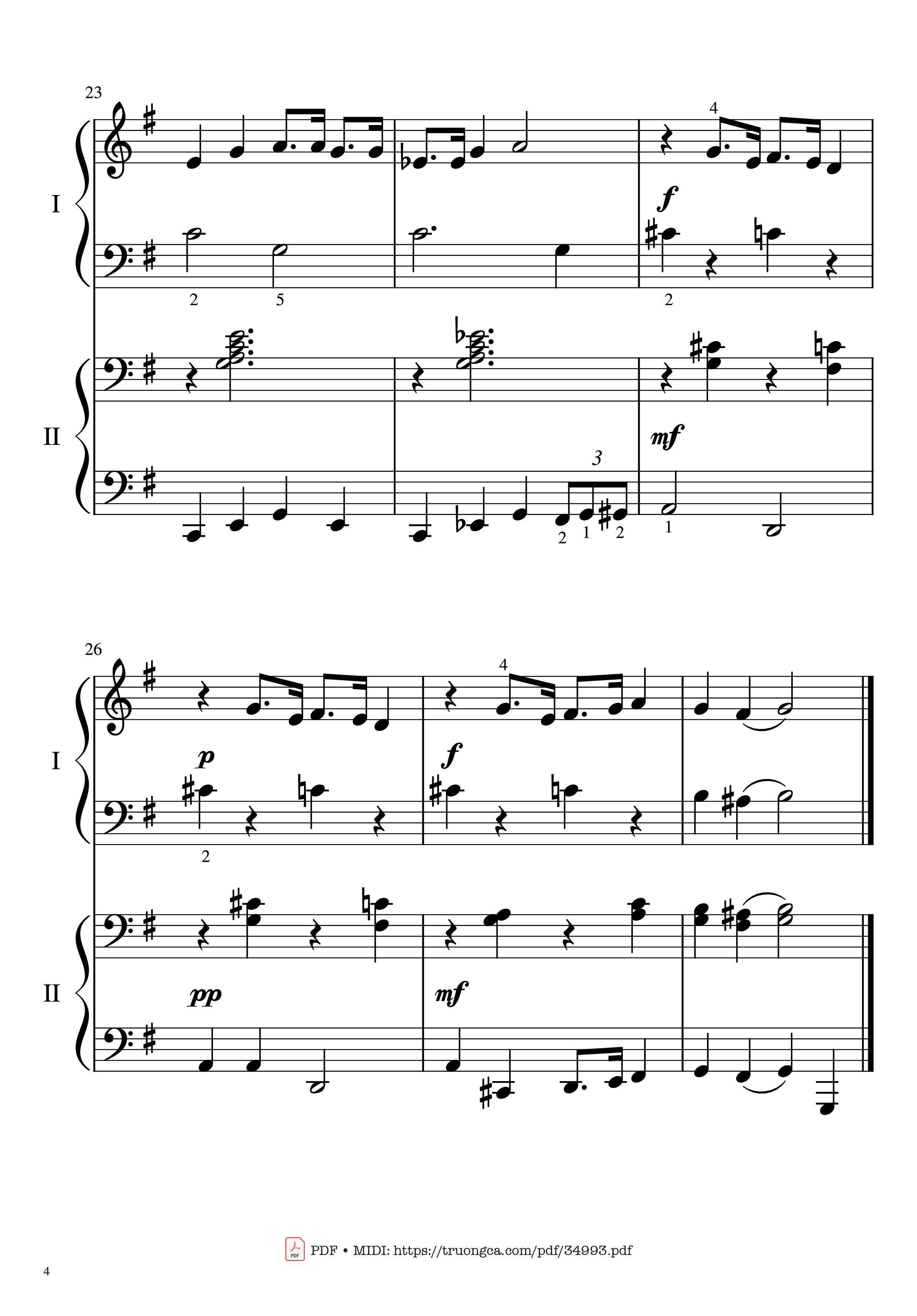 Page 4 of Sheet music PDF Piano Jingle bell rock Piano 4 Hands EASY - Joseph Carleton Beal