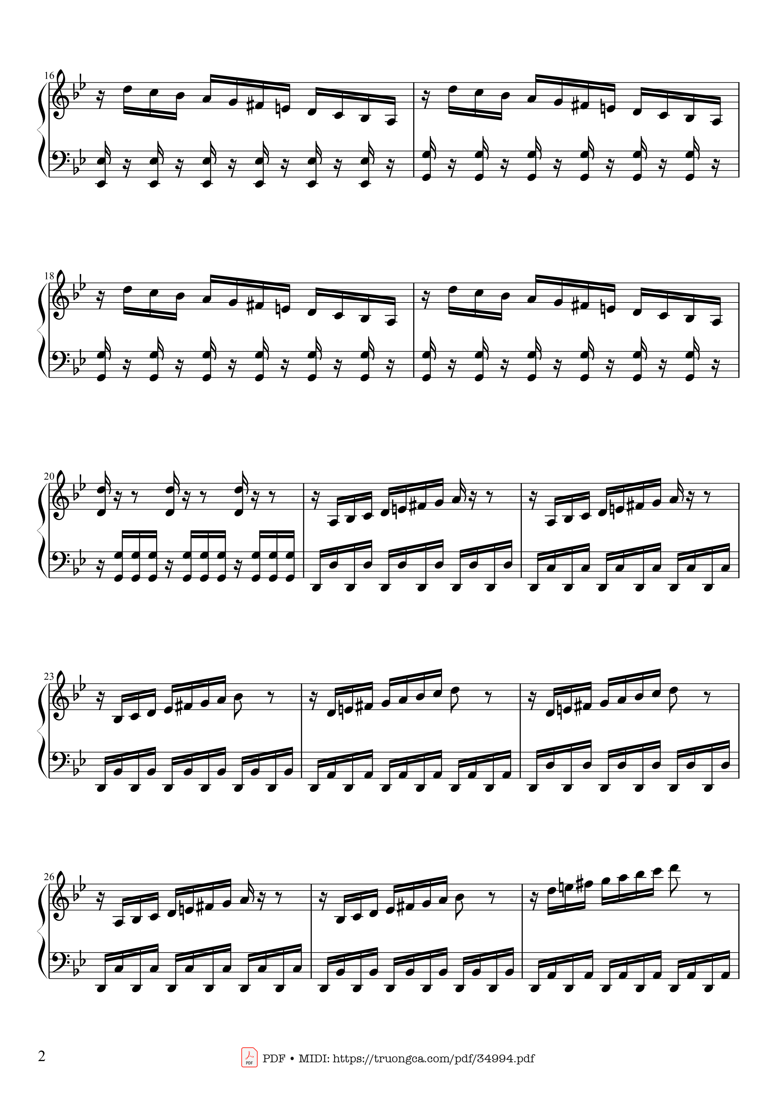 Page 2 of Sheet music PDF Piano Summer - Vivaldi - Presto Piano - Antonio Vivaldi