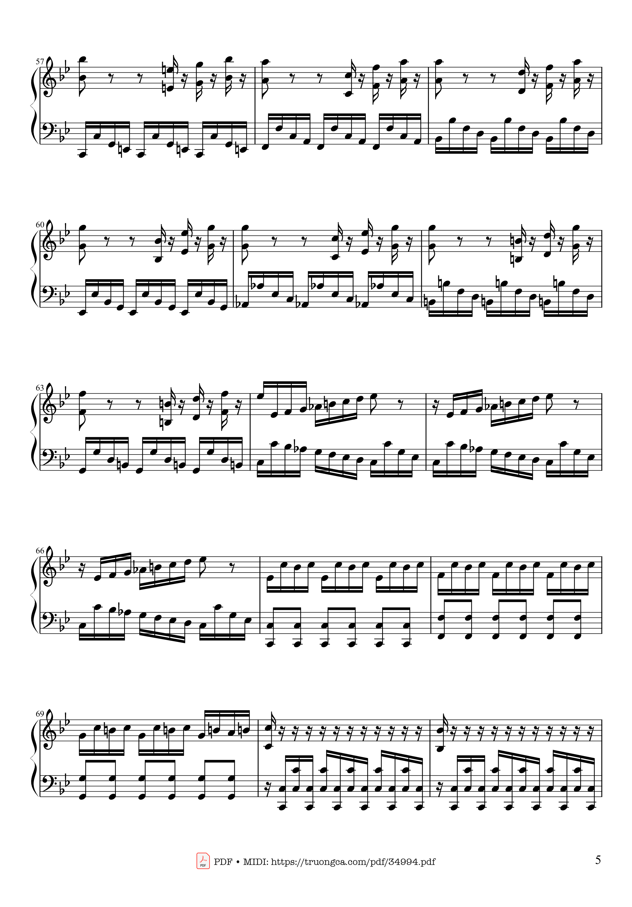 Page 5 of Sheet music PDF Piano Summer - Vivaldi - Presto Piano - Antonio Vivaldi