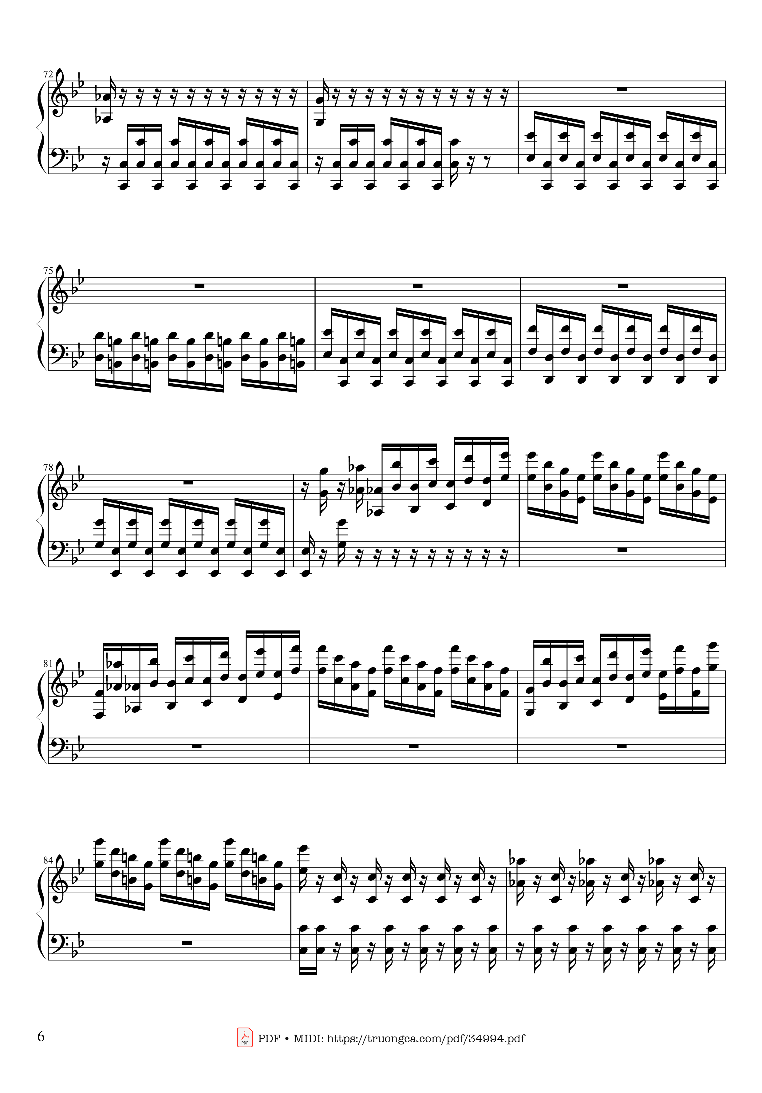 Page 6 of Sheet music PDF Piano Summer - Vivaldi - Presto Piano - Antonio Vivaldi