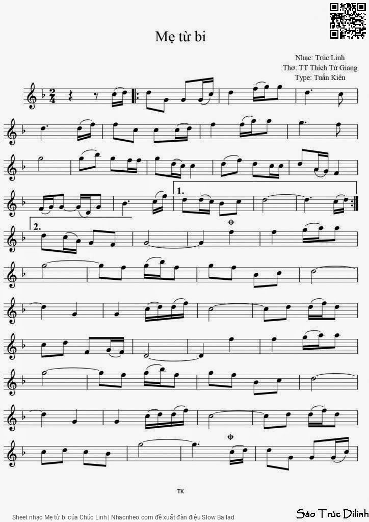 Page 1 of Sheet music PDF Mẹ từ bi - Chúc Linh
