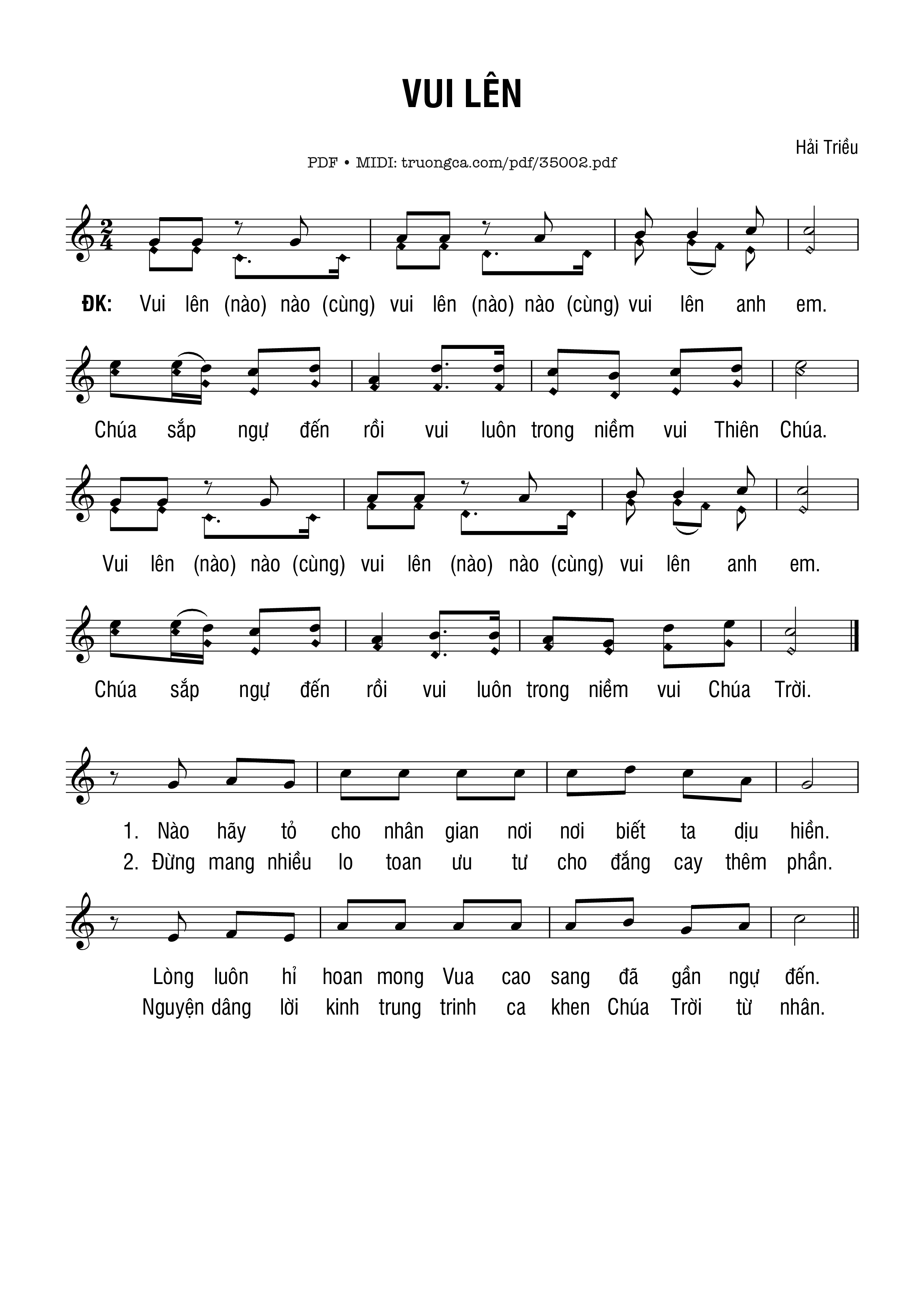 Sheet PDF of Vui Lên - Hải Triều