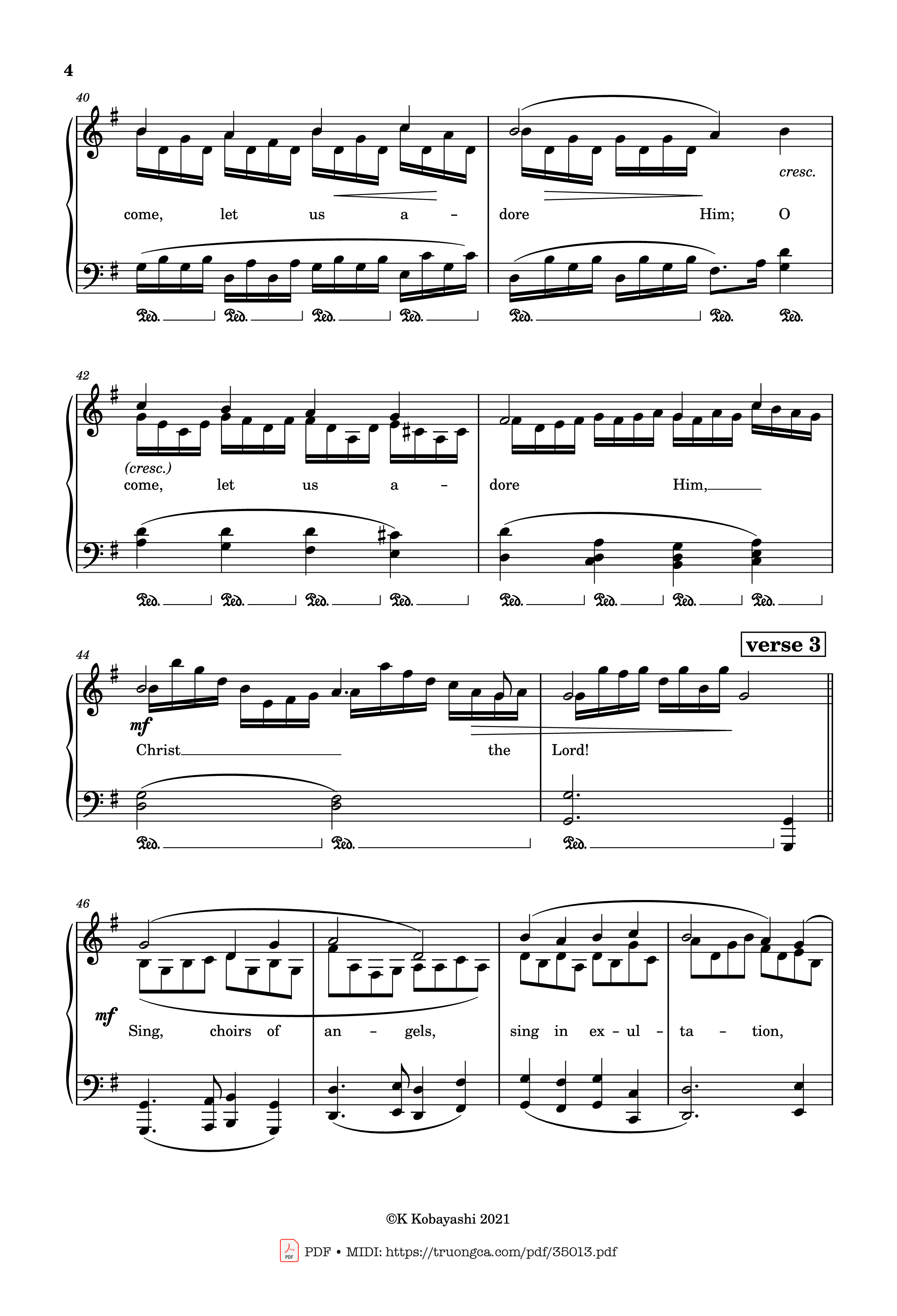 Page 4 of Sheet music PDF Piano O Come, All Ye Faithful (Adeste Fideles) Piano - John Francis Wade
