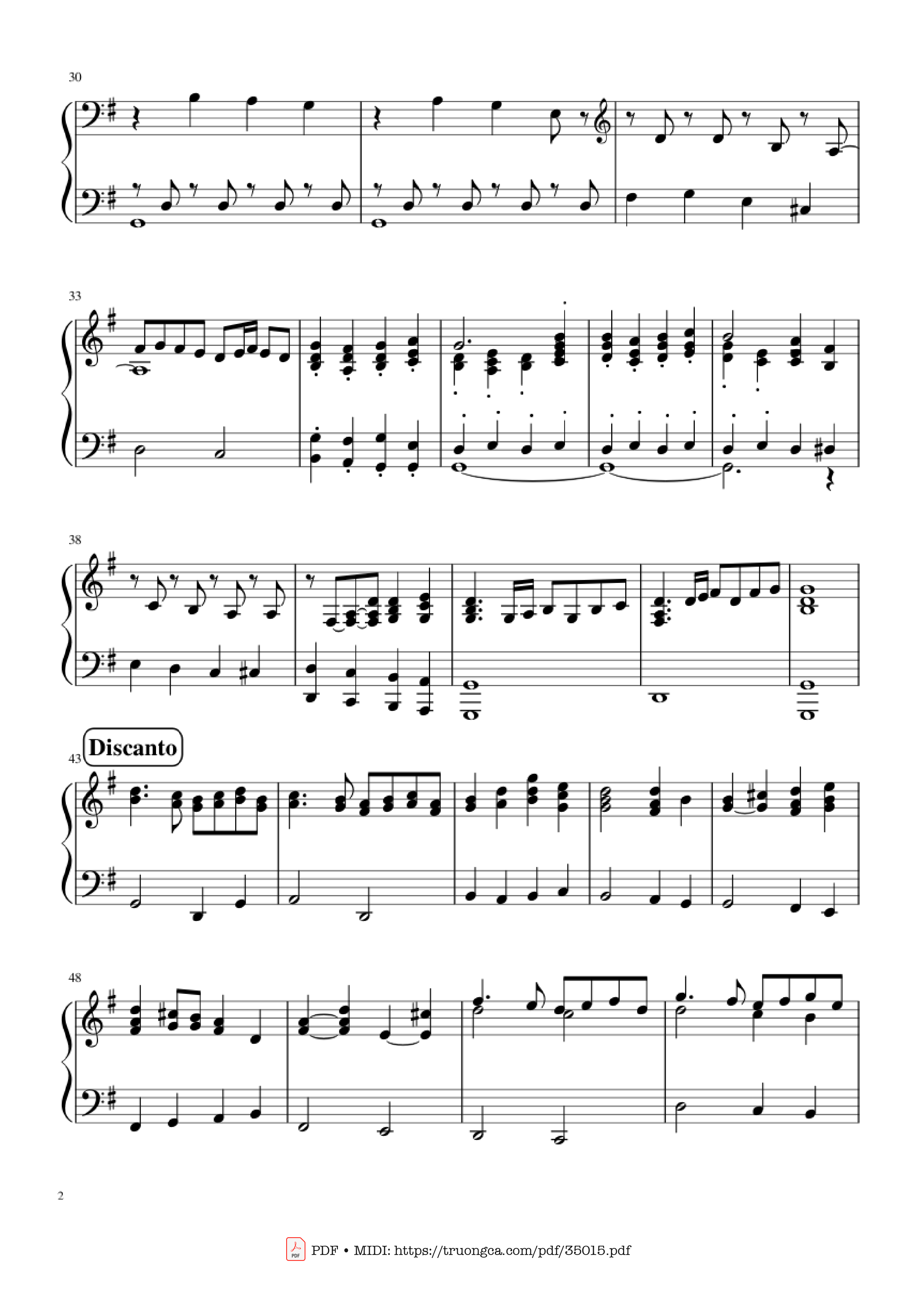 Page 2 of Sheet music PDF Piano Adeste Fideles Piano - John Francis Wade