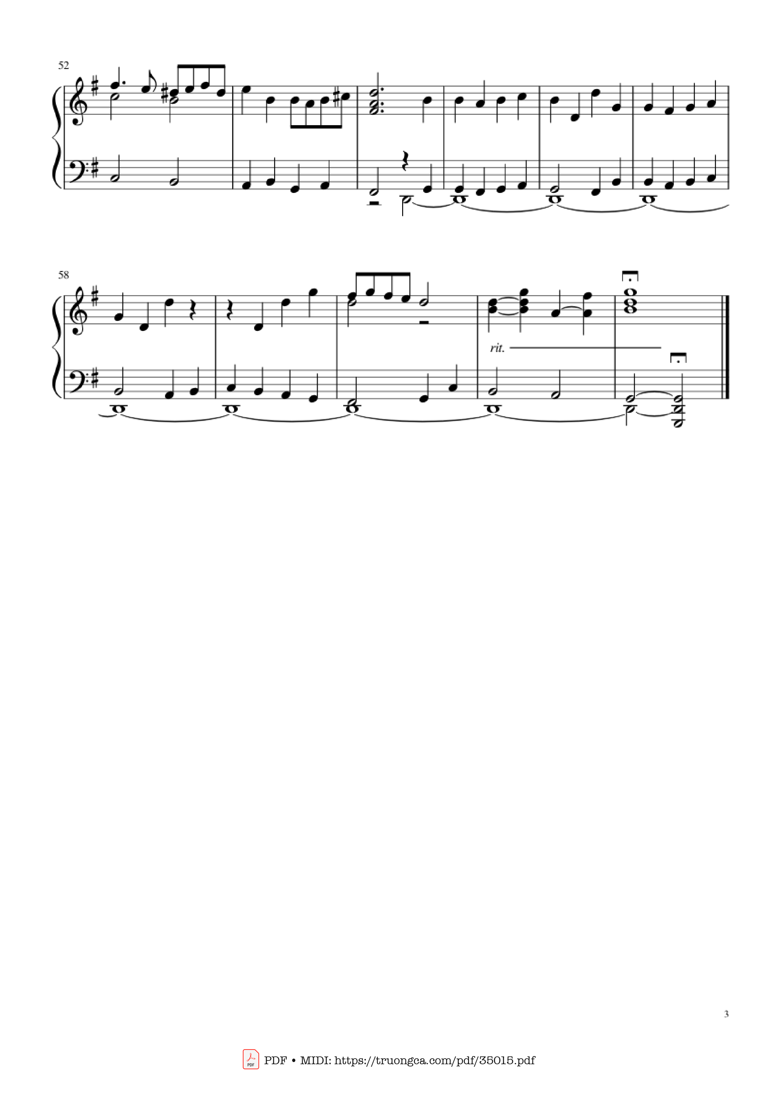 Page 3 of Sheet music PDF Piano Adeste Fideles Piano - John Francis Wade
