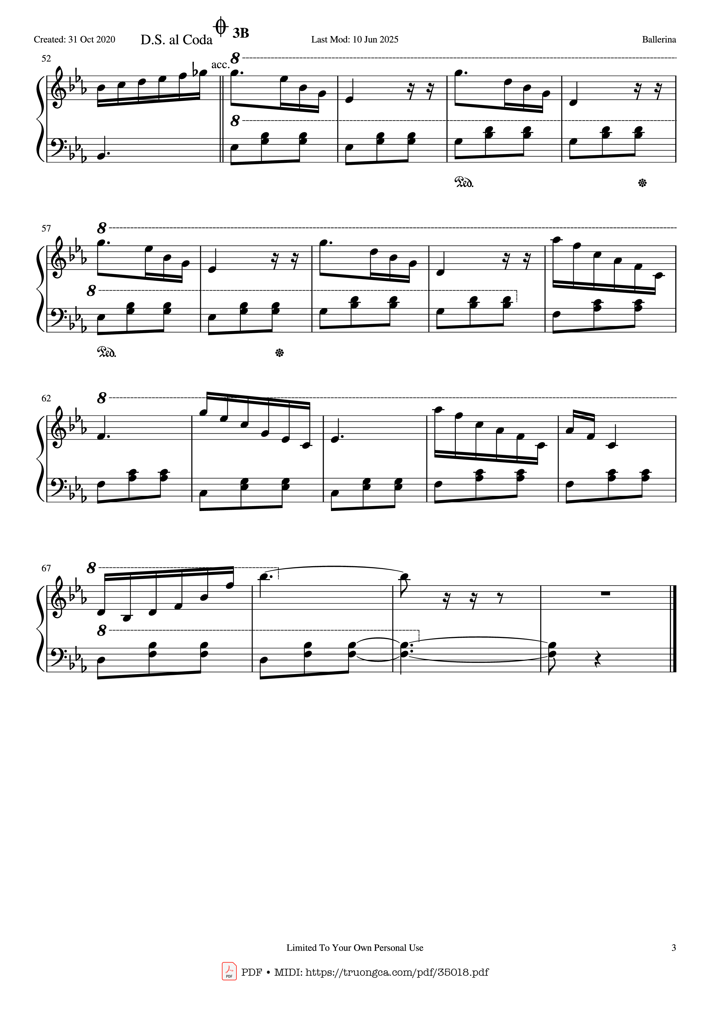 Page 3 of Sheet music PDF Piano Ballerina Piano - Yehezkel Raz