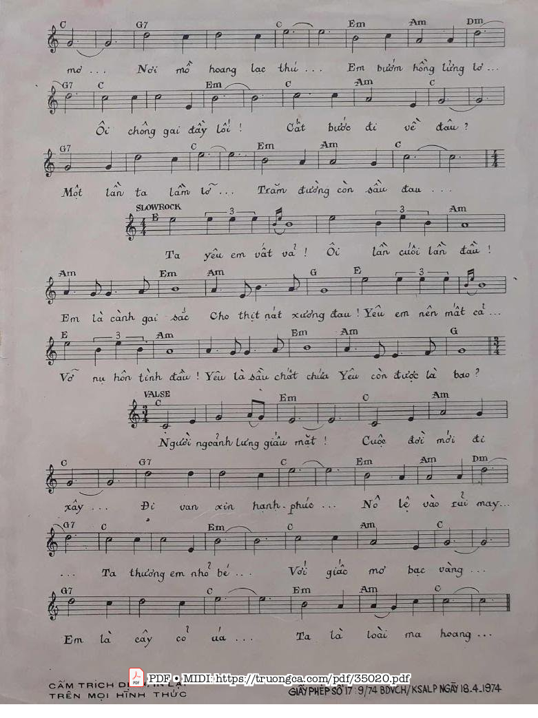 Page 2 of Sheet music PDF Ta Yêu Em Lầm Lỡ - Đào Văn Trương