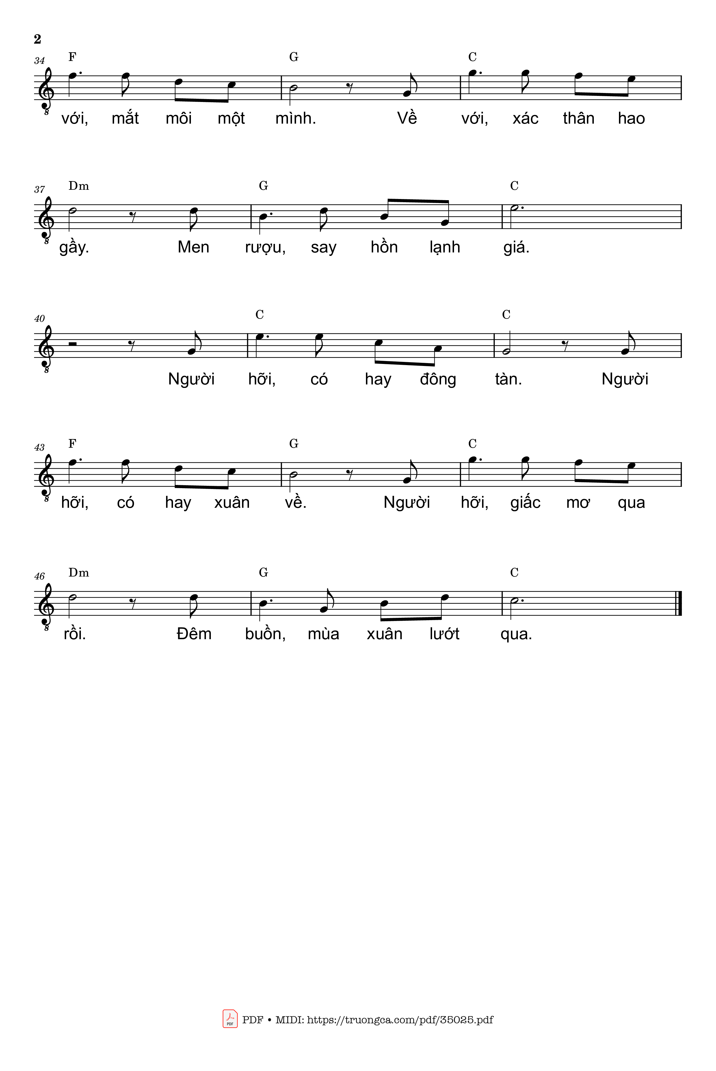 Page 2 of Sheet music PDF Tự tình - Trần Liêu