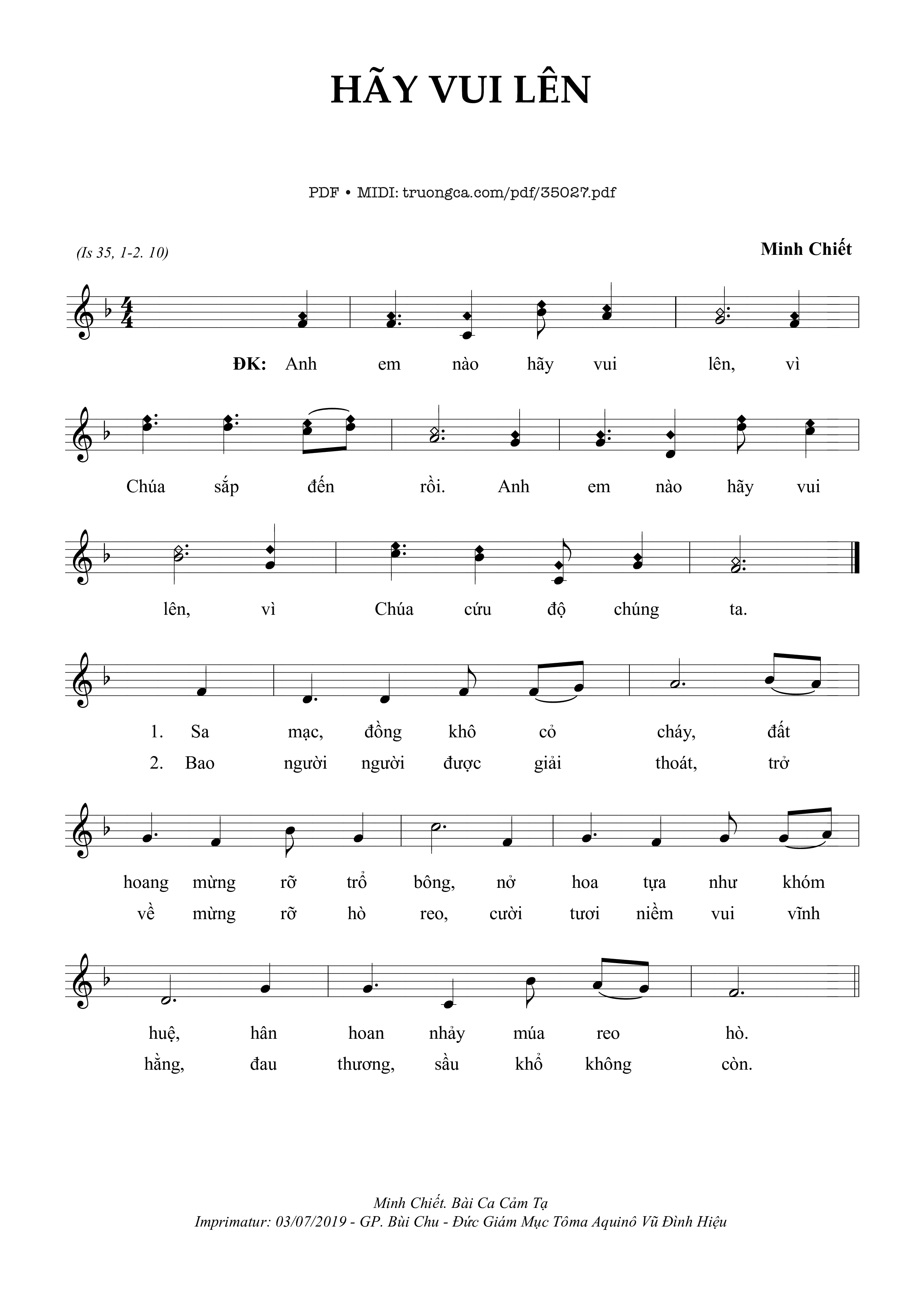 Sheet PDF of Hãy Vui Lên - Minh Chiết