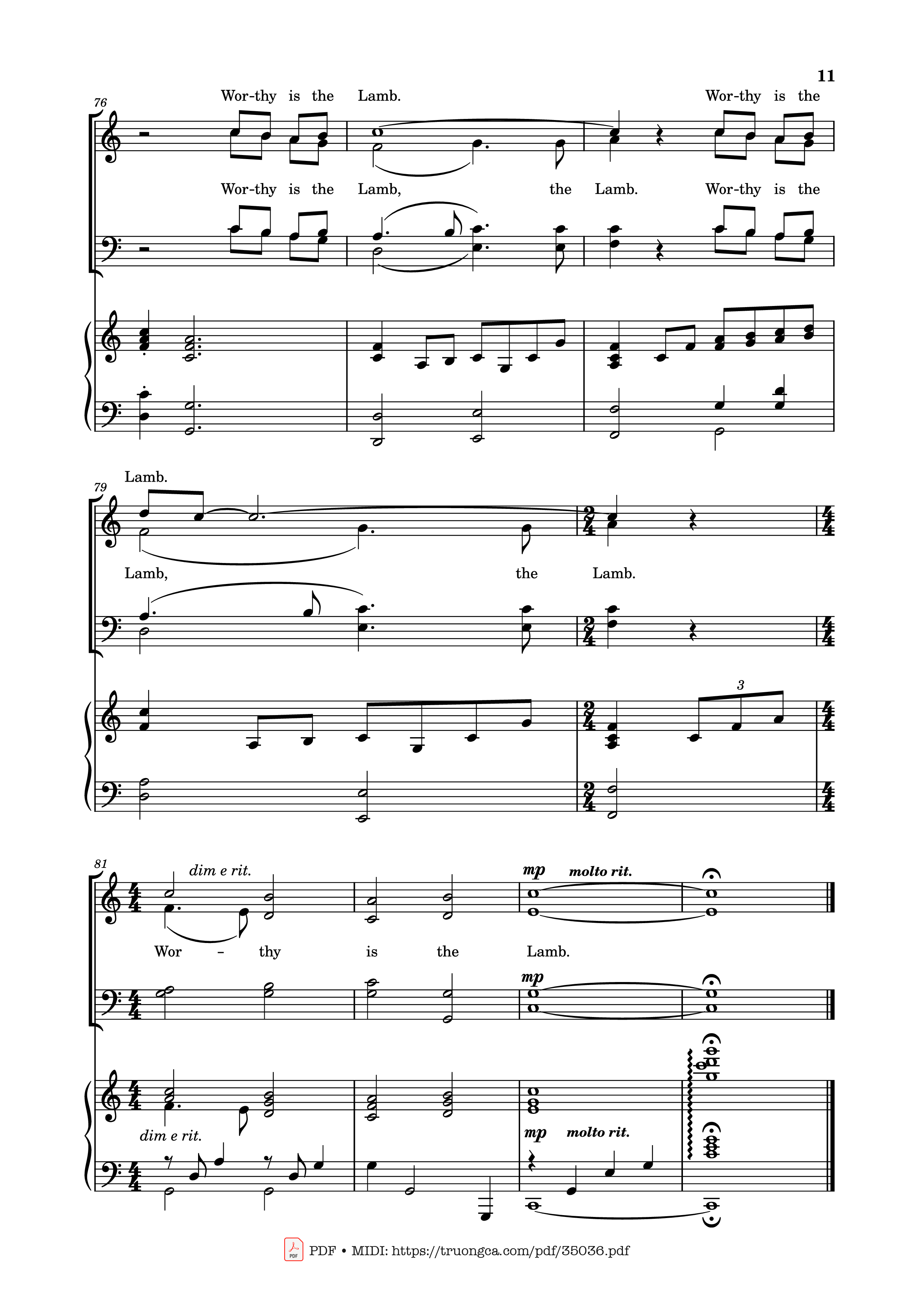 Page 11 of Sheet music PDF Piano Worthy is the Lamb Piano - DARLENE ZSCHECH