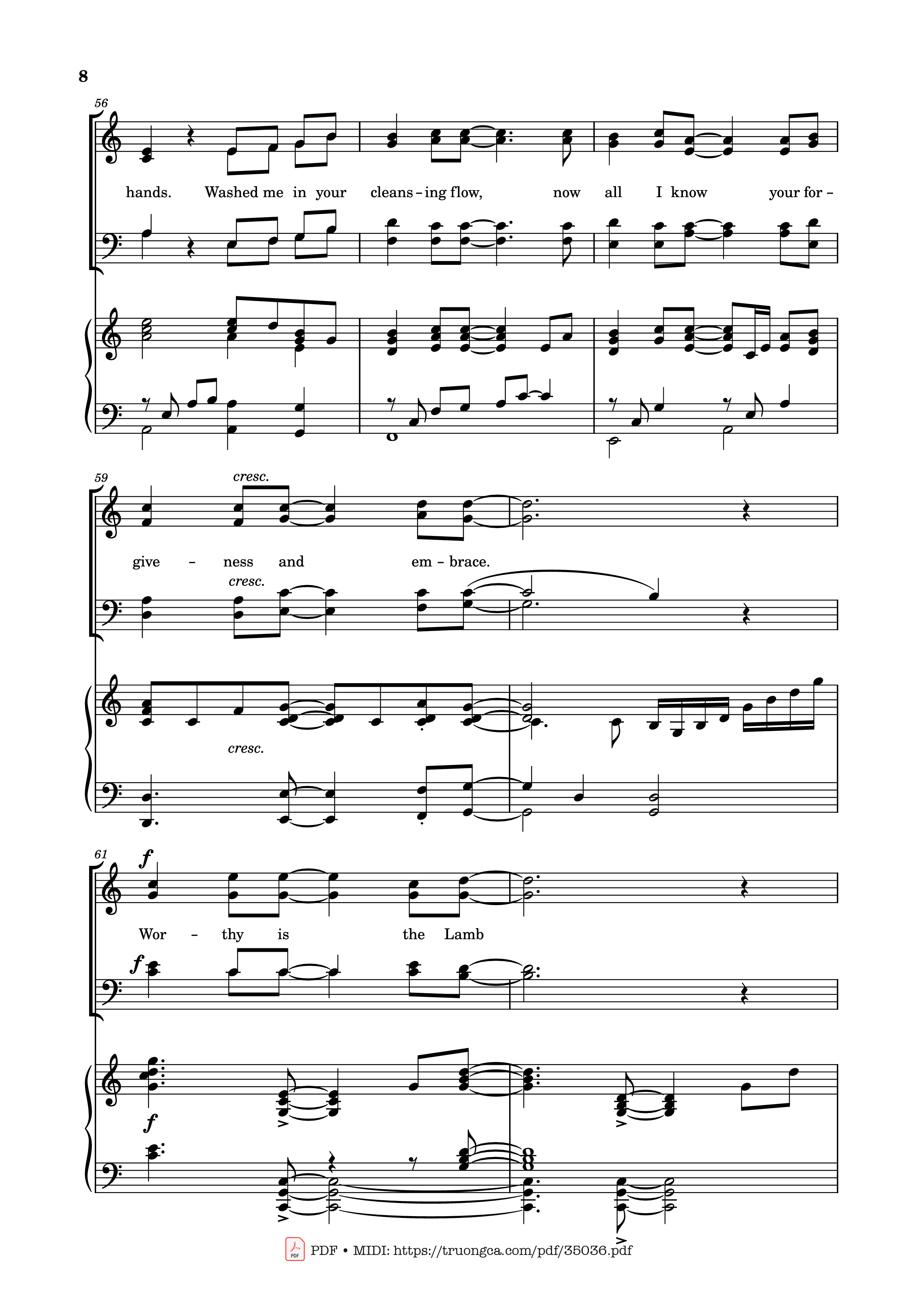Page 8 of Sheet music PDF Piano Worthy is the Lamb Piano - DARLENE ZSCHECH