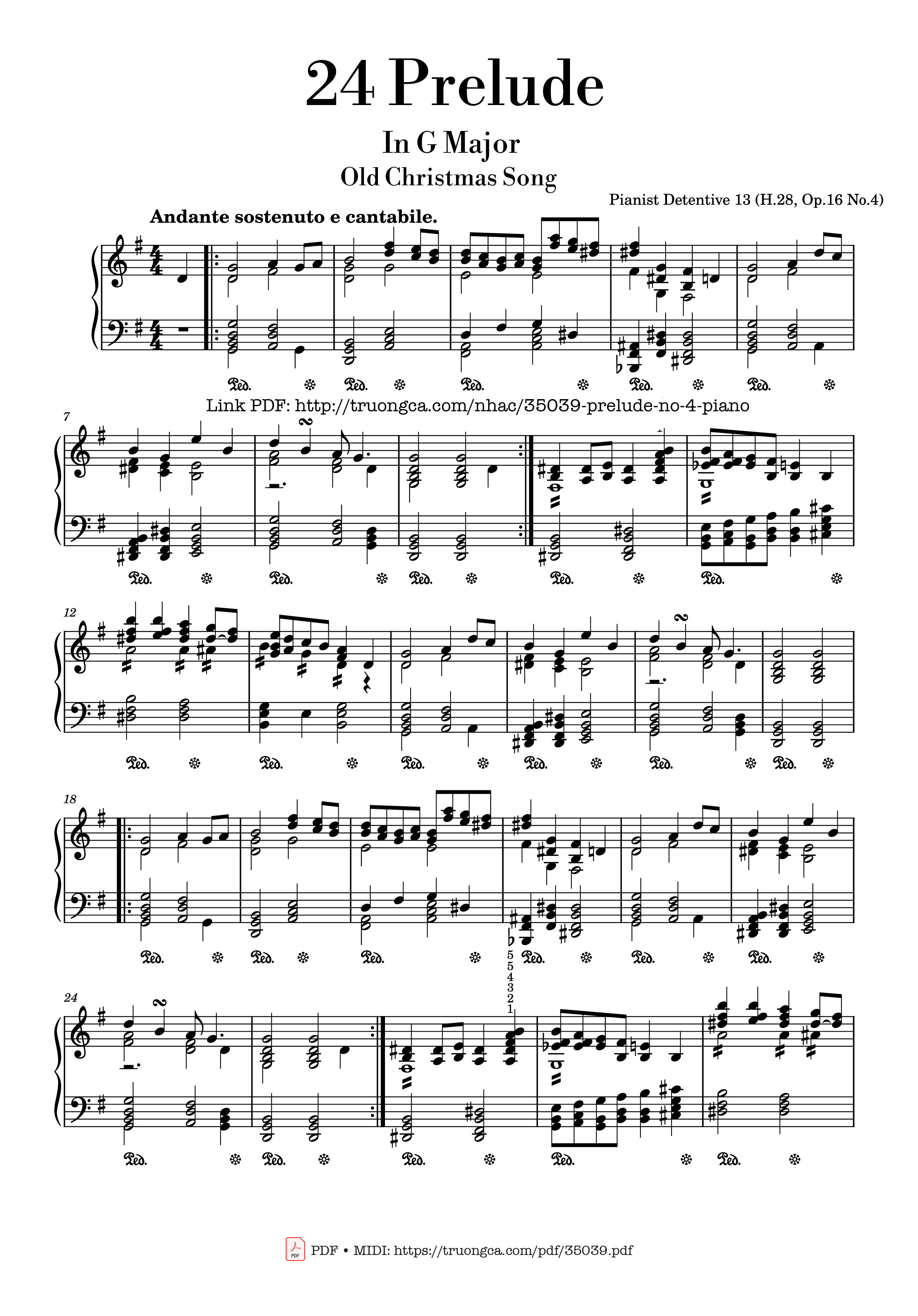 Sheet PDF of 24 Prelude No.4 In G Major (Old Christmas Song)