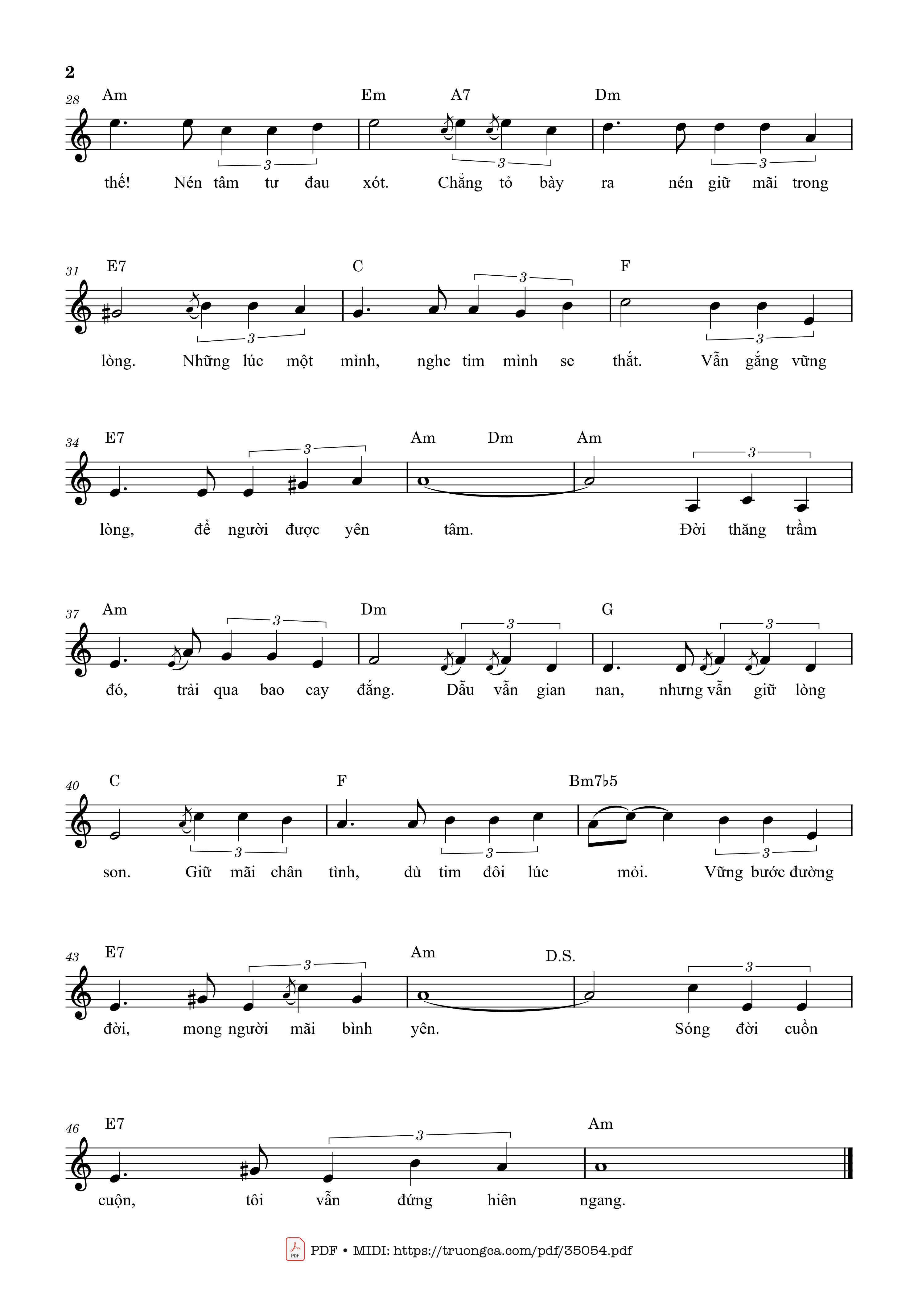 Page 2 of Sheet music PDF Nỗi niềm đàn ông - Hà Huy