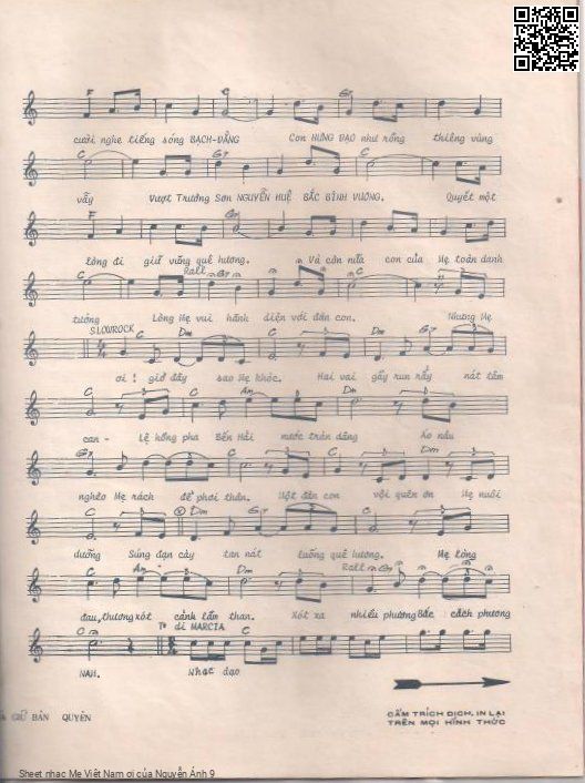 Page 3 of Sheet music PDF Mẹ Việt Nam ơi - Nguyễn Ánh 9