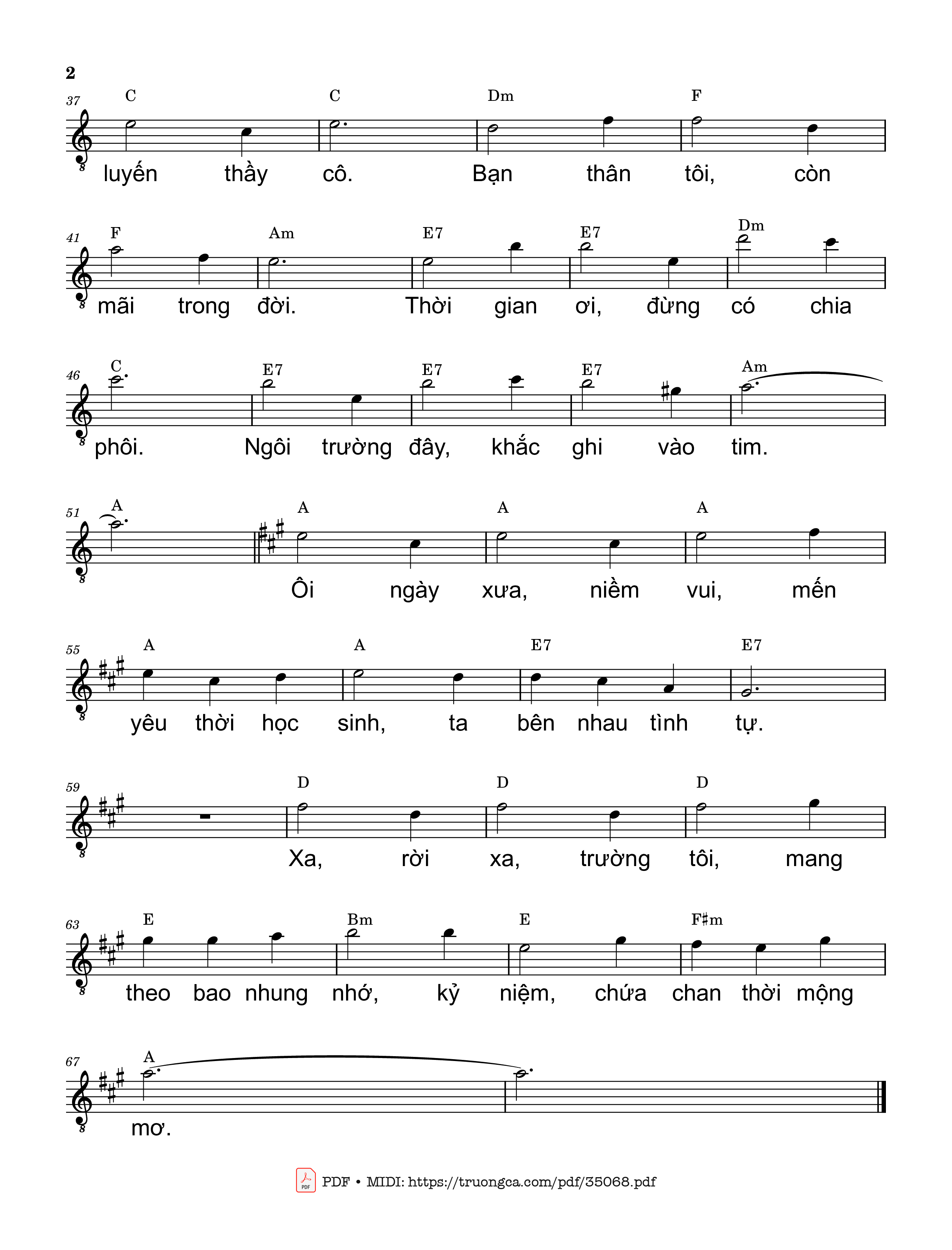 Page 2 of Sheet music PDF Một thời mến yêu - Trần Liêu