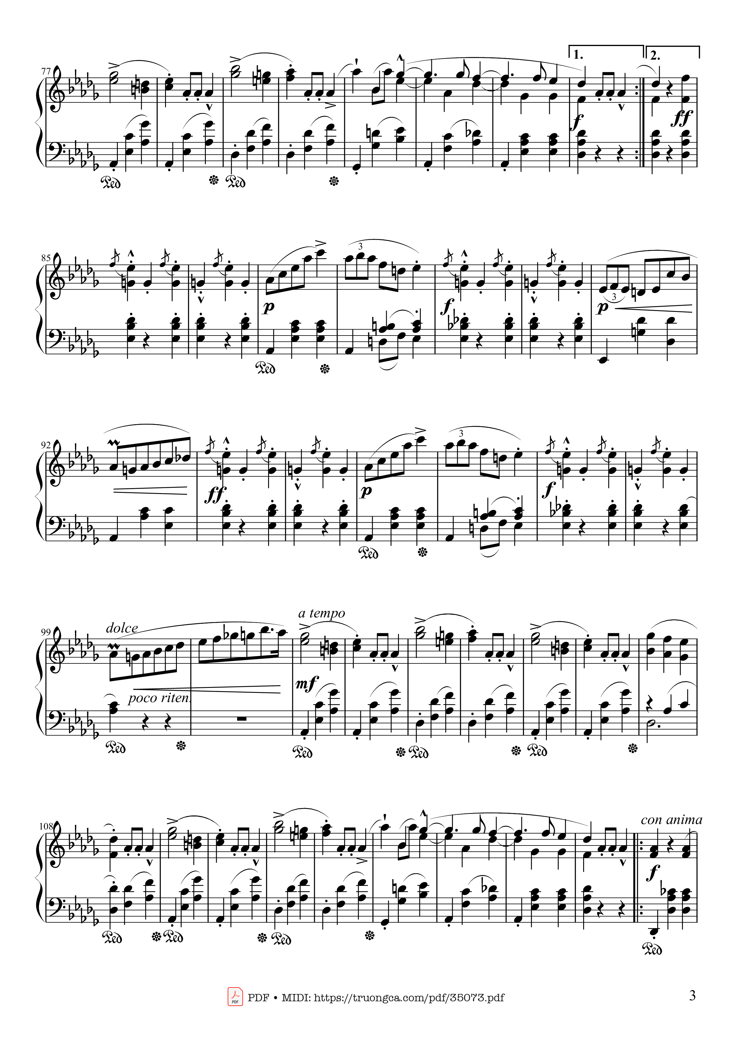 Page 3 of Sheet music PDF Piano Waltz in E♭ Major, Grande Valse brillante Piano - Frédéric François Chopin