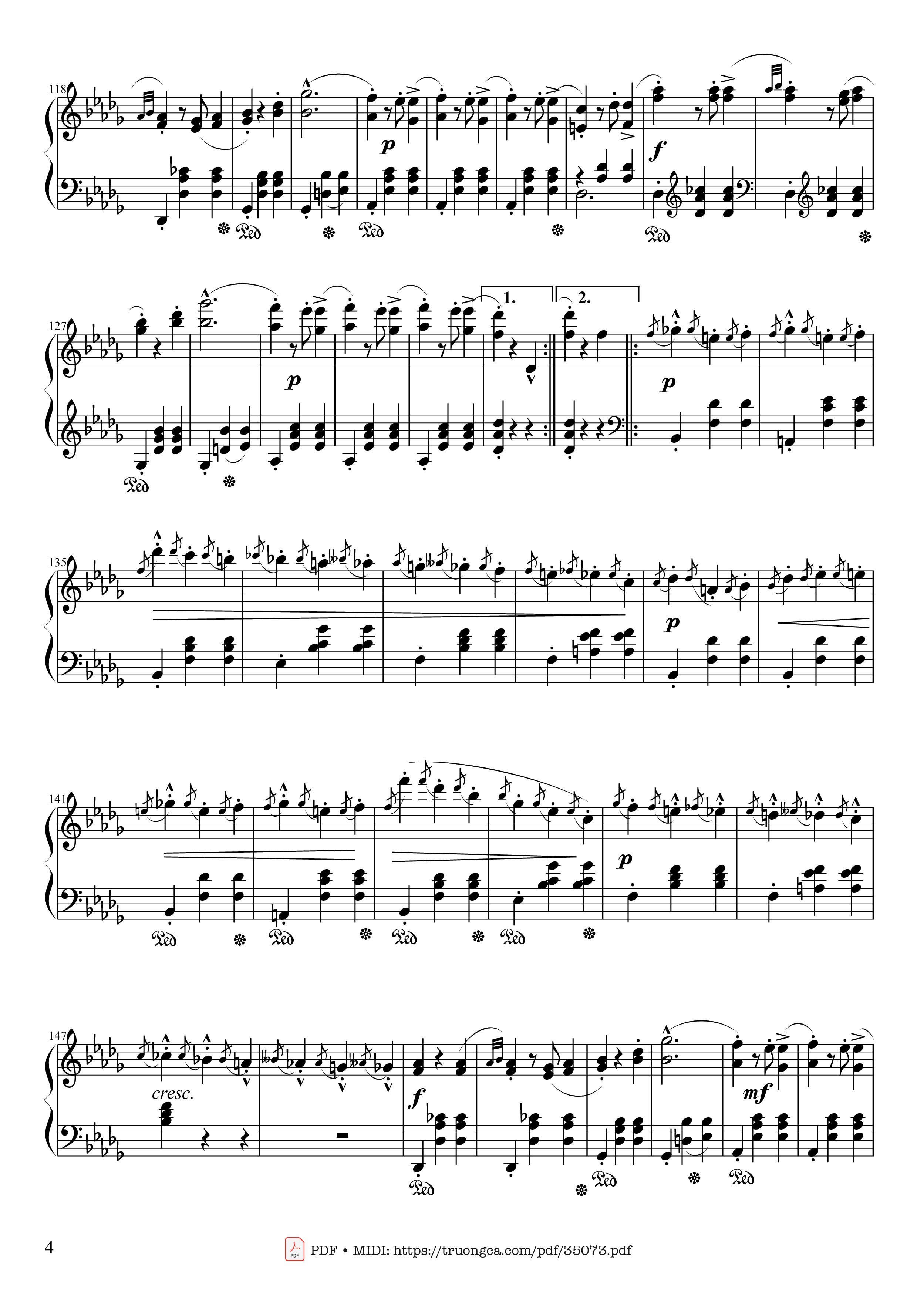 Page 4 of Sheet music PDF Piano Waltz in E♭ Major, Grande Valse brillante Piano - Frédéric François Chopin