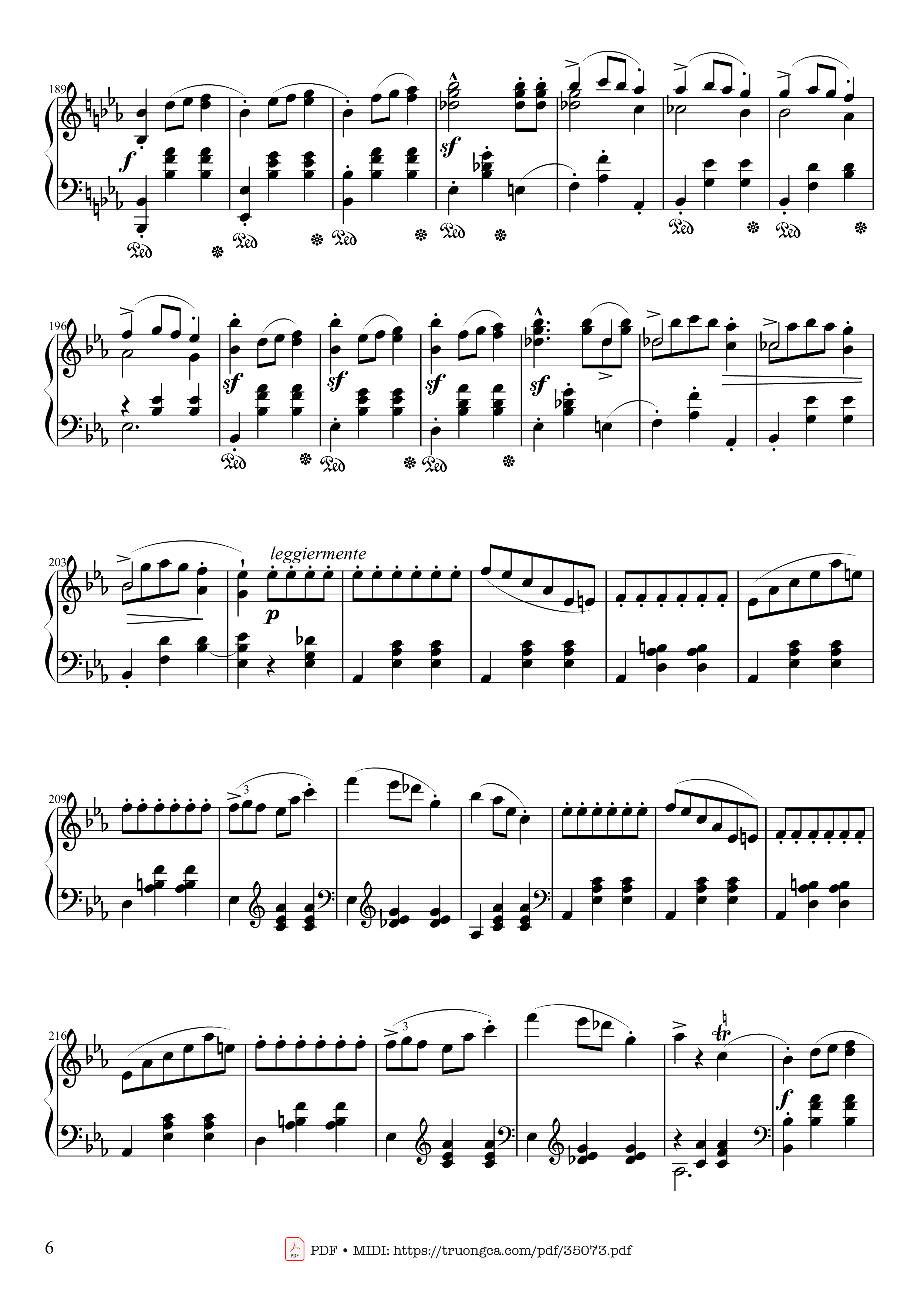 Page 6 of Sheet music PDF Piano Waltz in E♭ Major, Grande Valse brillante Piano - Frédéric François Chopin