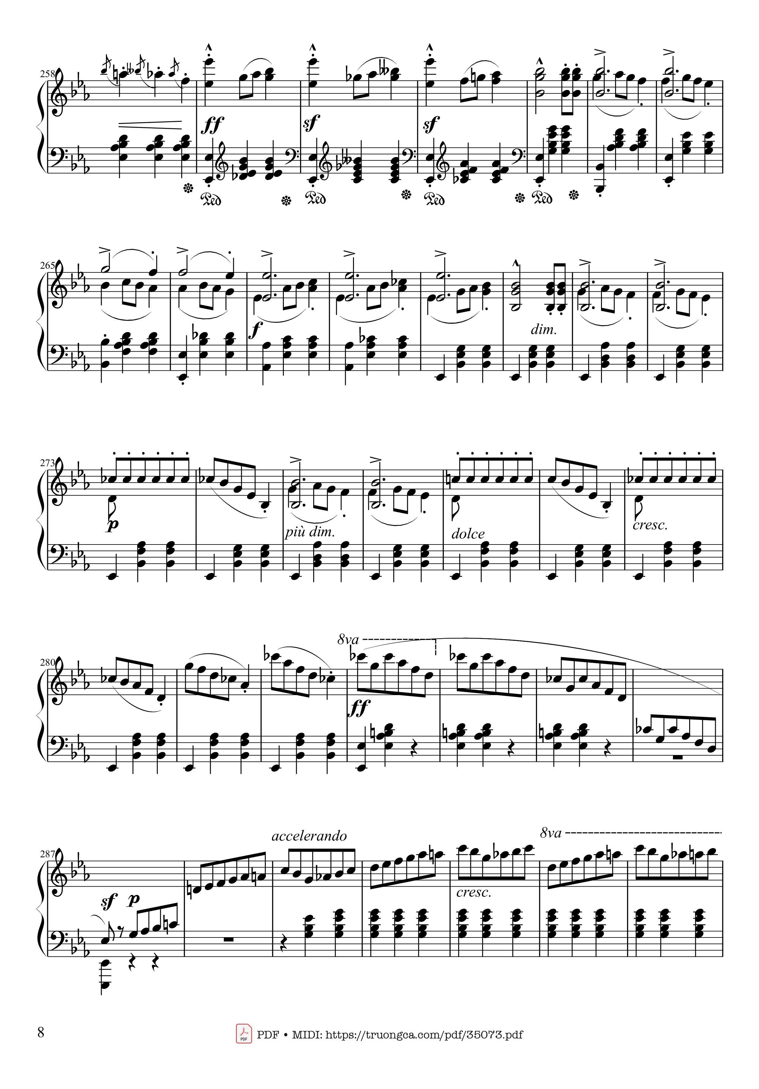 Page 8 of Sheet music PDF Piano Waltz in E♭ Major, Grande Valse brillante Piano - Frédéric François Chopin