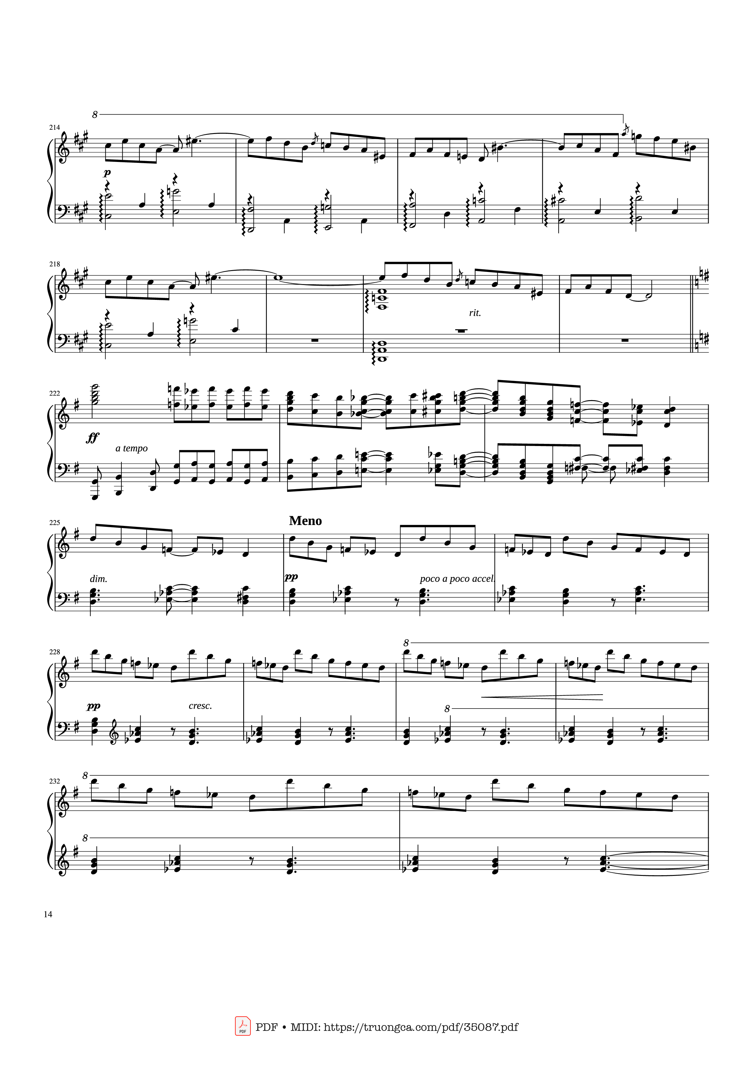 Page 14 of Sheet music PDF Piano Rhapsody in Blue Piano - George Gershwin