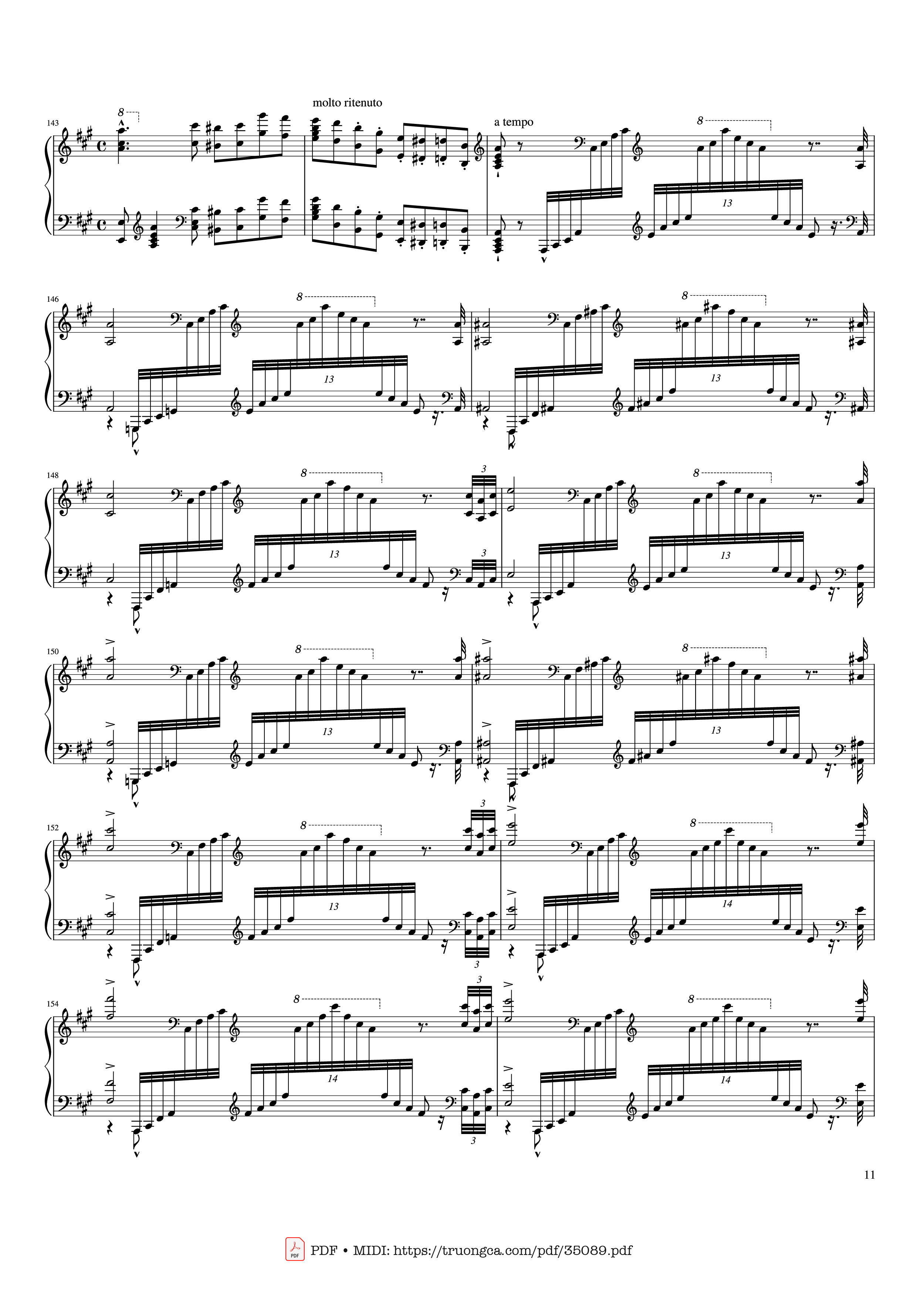 Page 11 of Sheet music PDF Piano Hymne à Sainte Cécile Piano Solo - Franz Liszt