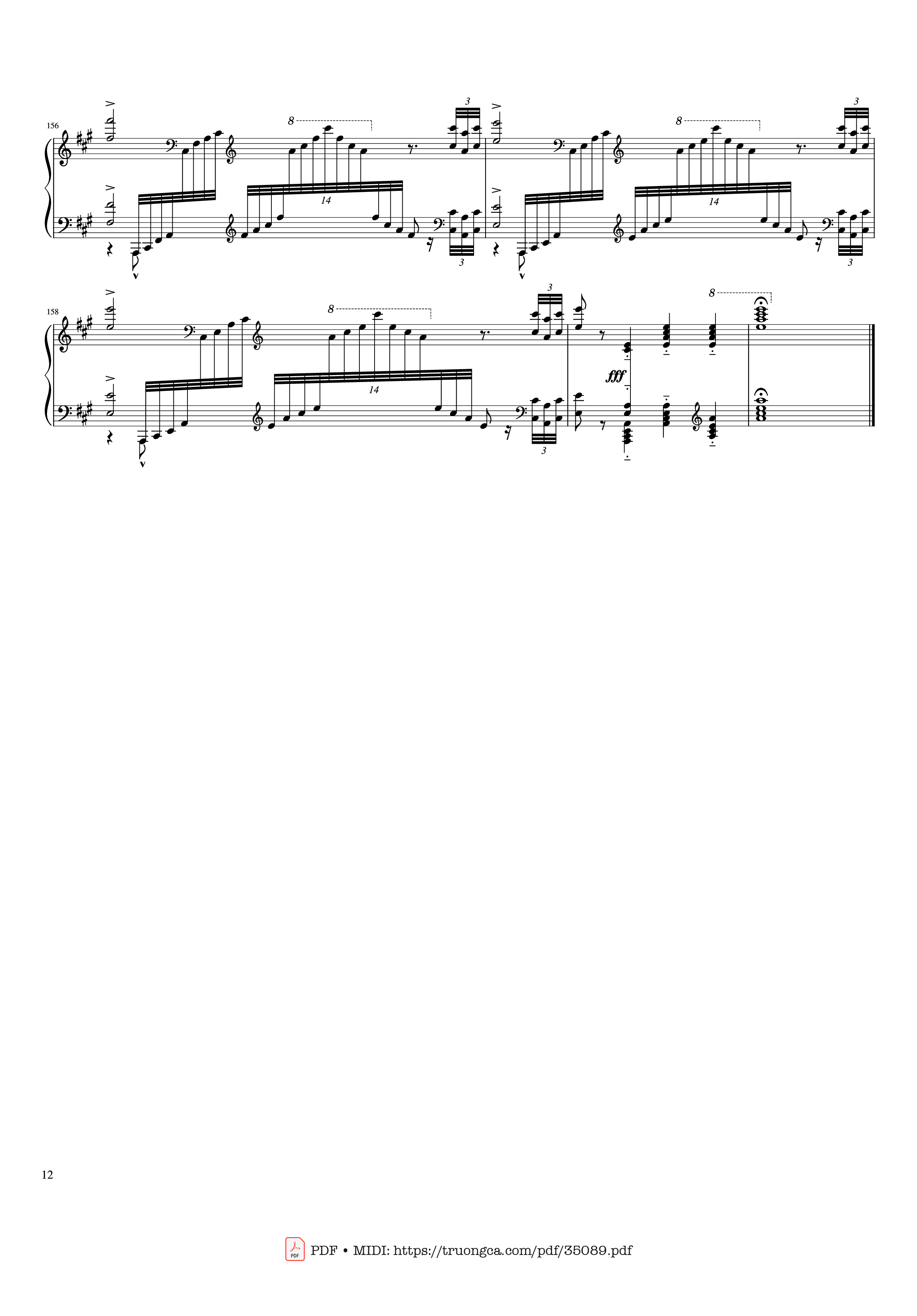 Page 12 of Sheet music PDF Piano Hymne à Sainte Cécile Piano Solo - Franz Liszt