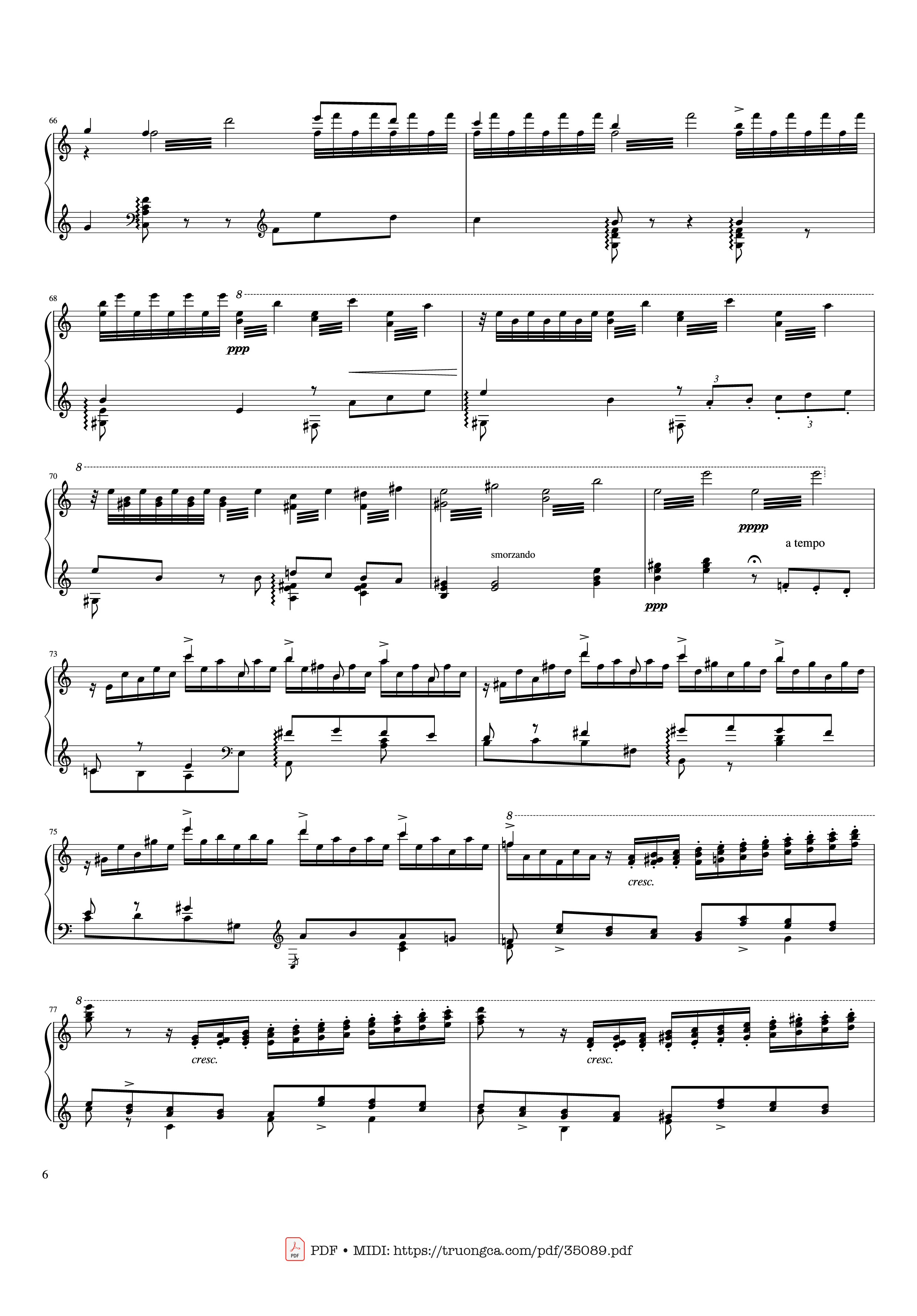 Page 6 of Sheet music PDF Piano Hymne à Sainte Cécile Piano Solo - Franz Liszt