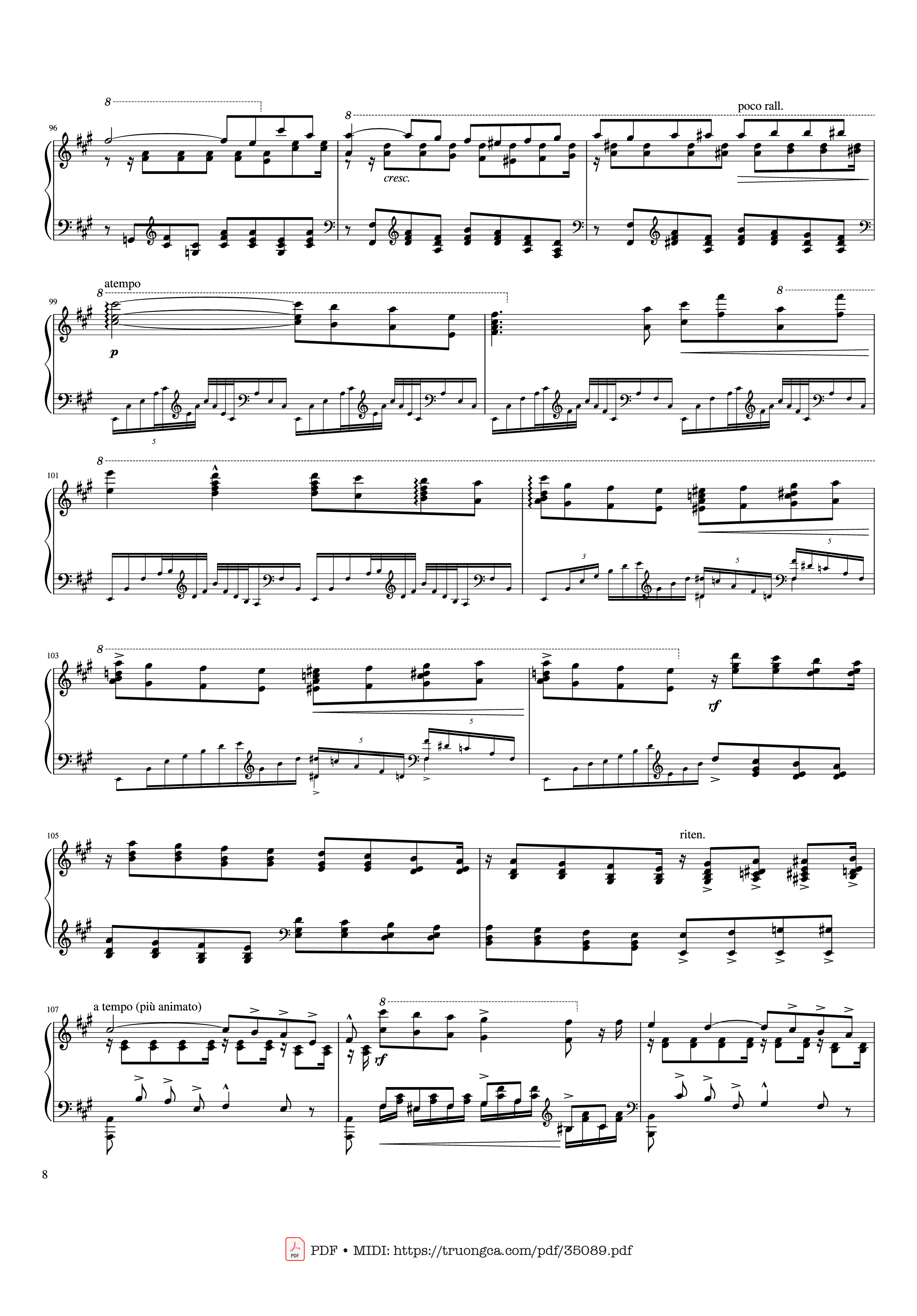Page 8 of Sheet music PDF Piano Hymne à Sainte Cécile Piano Solo - Franz Liszt