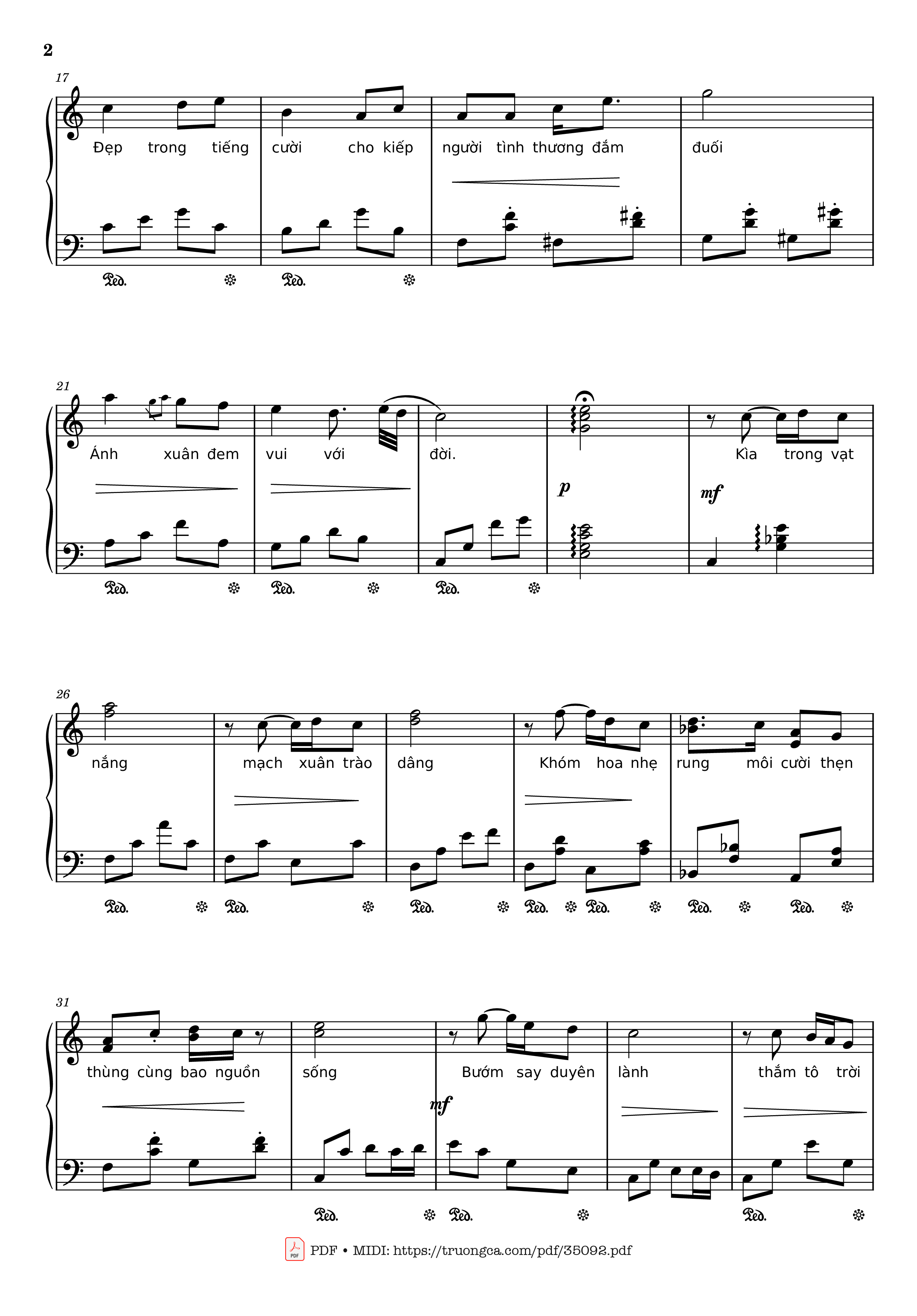 Page 2 of Sheet music PDF Piano Đón xuân Piano - Phạm Đình Chương